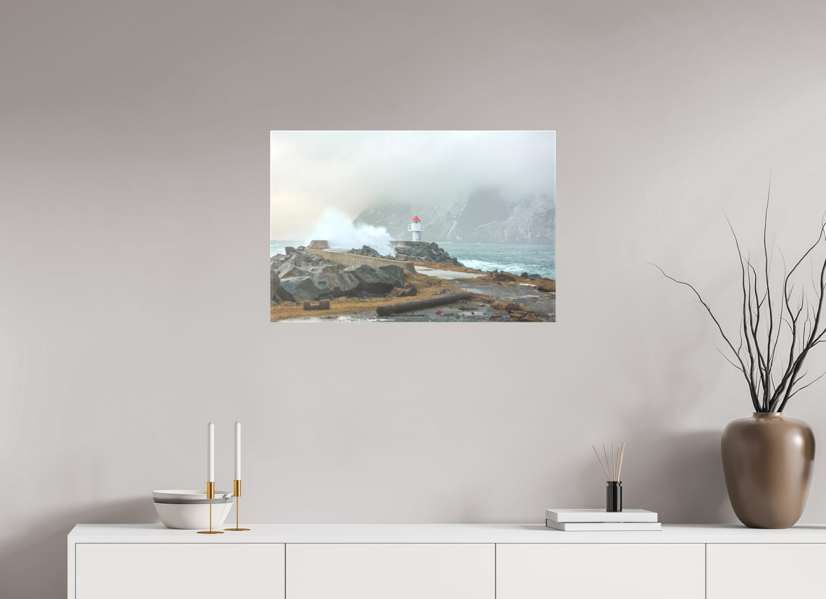 75 x 50 cm, Foto Leinwand glänzend Kraft der Elemente – Norwegens Küste im Sturm