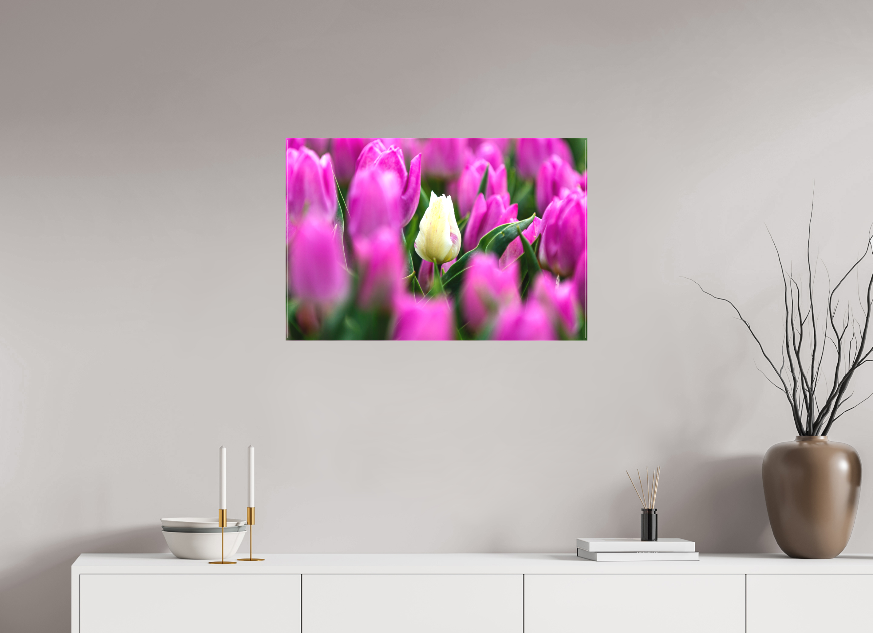 75 x 50 cm, Foto-Leinwand matt Der helle Moment in Violett