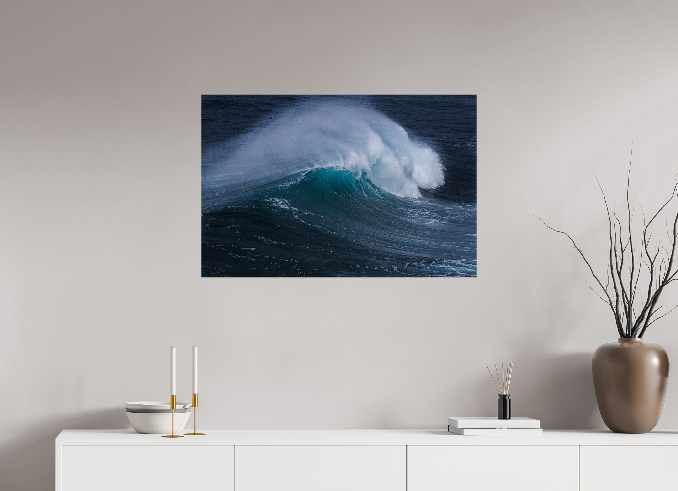 90 x 60 cm, Photo Print On Fuji Crystal DP II Die Farbe des Meeres | Spektakuläre Wellen-Fotografie