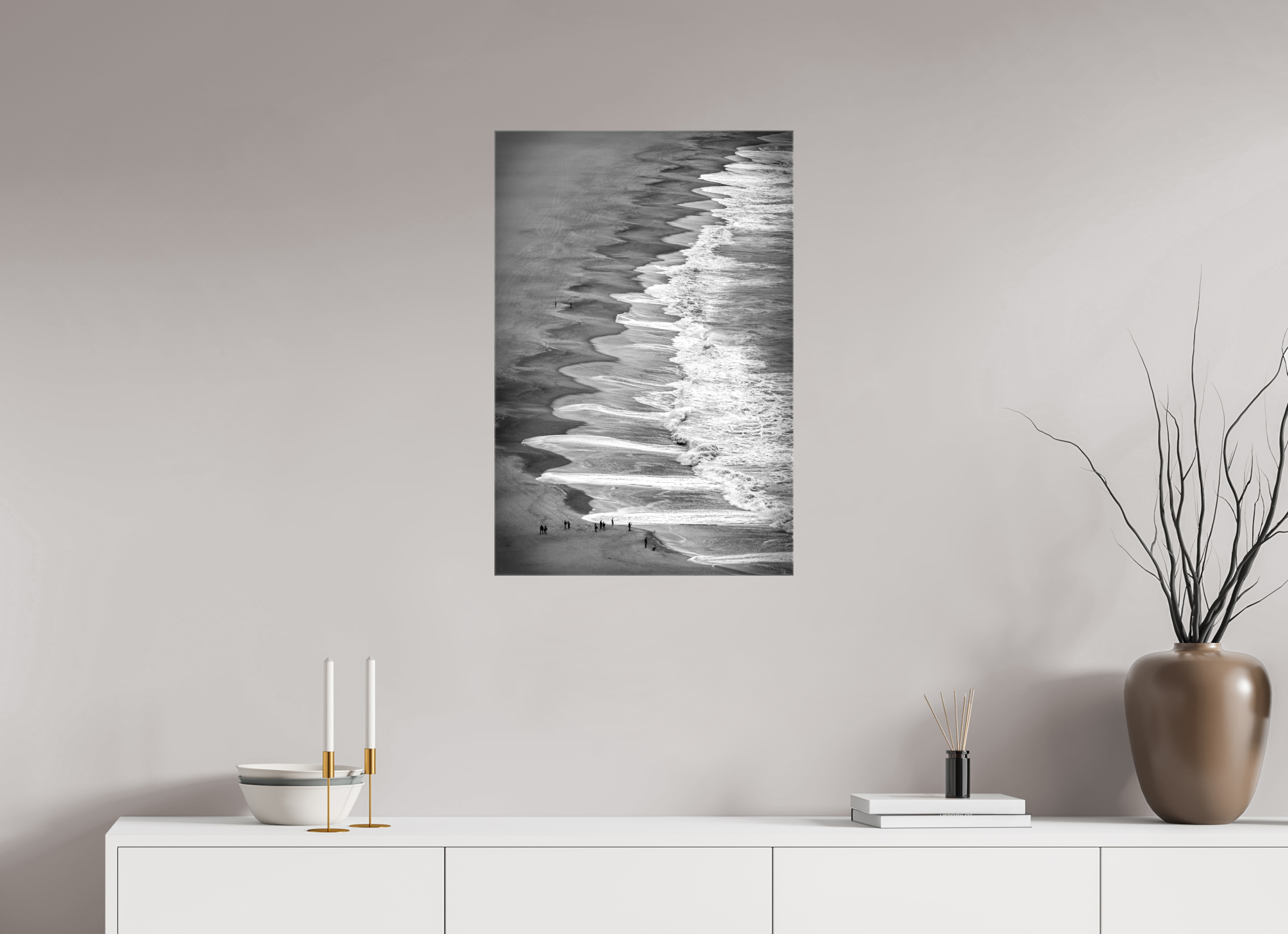 50 x 75 cm, Foto Leinwand glänzend Beachlife – Natürliche Linien & Wellen-Kunst