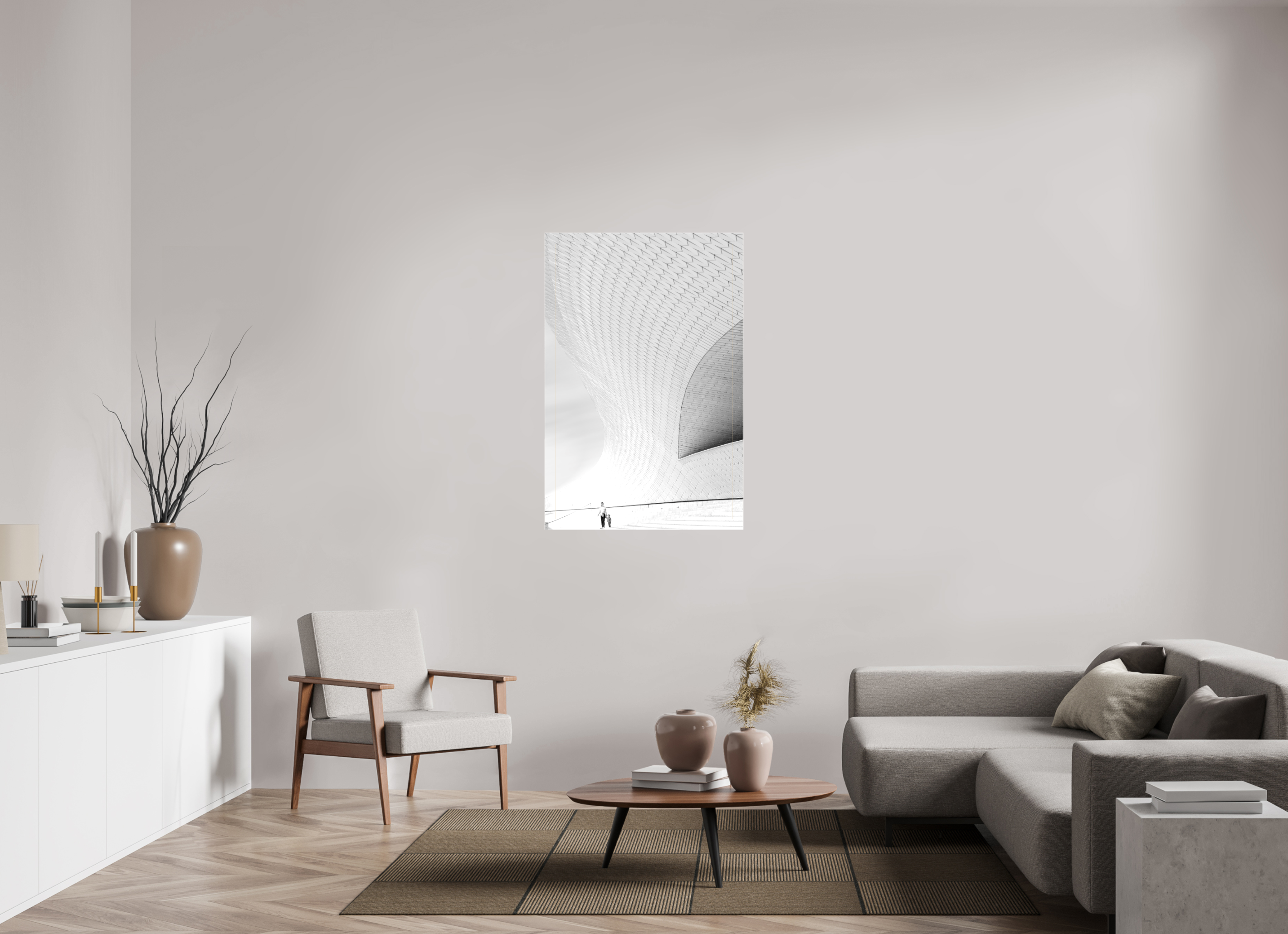 80 x 120 cm, Foto Leinwand glänzend Street-Fotografie MAAT Museum – S/W Kunst online kaufen