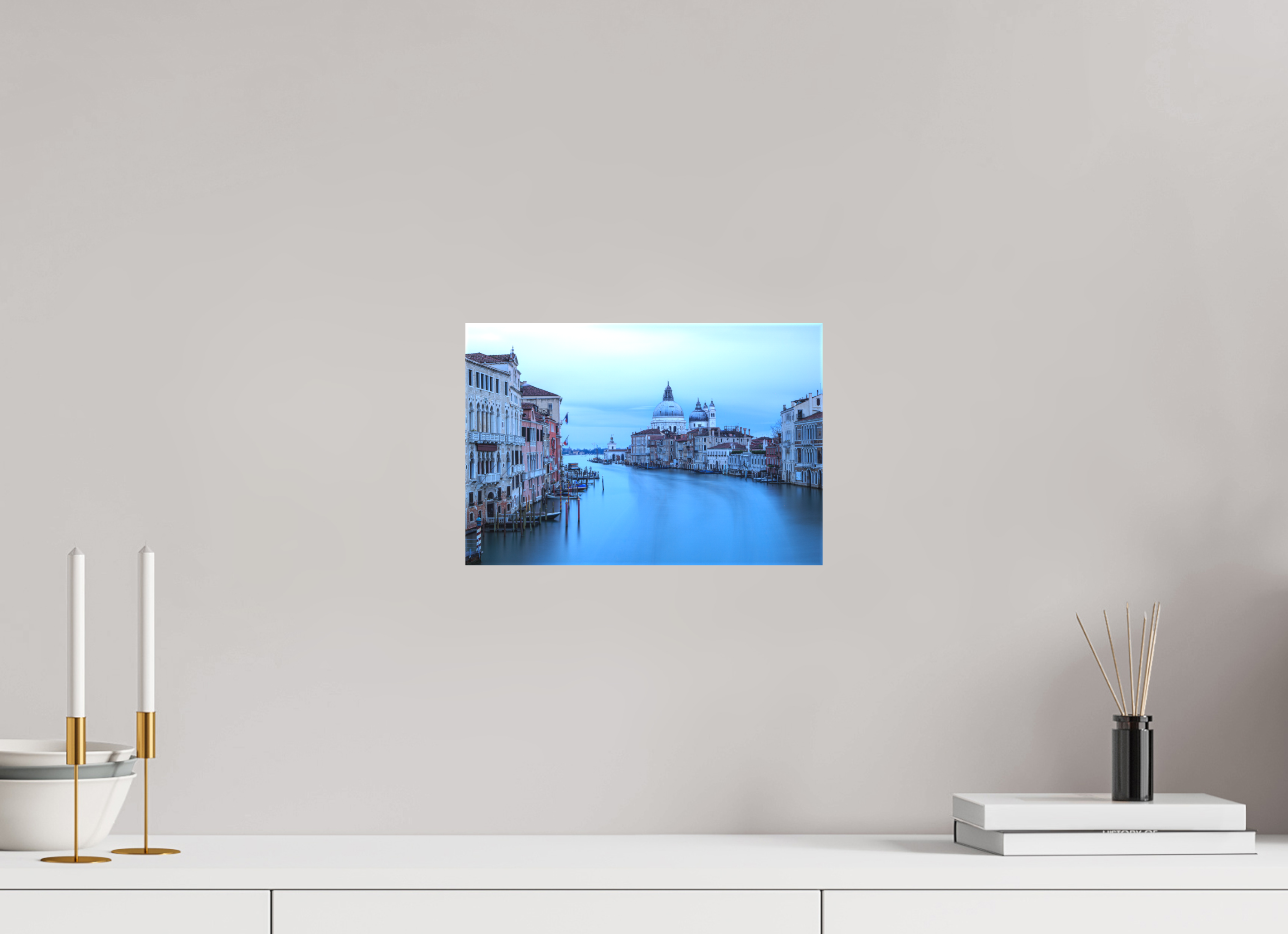 30 x 20 cm, Foto-Leinwand matt Venedig am Morgen: Der Blick von der Accademia Brücke