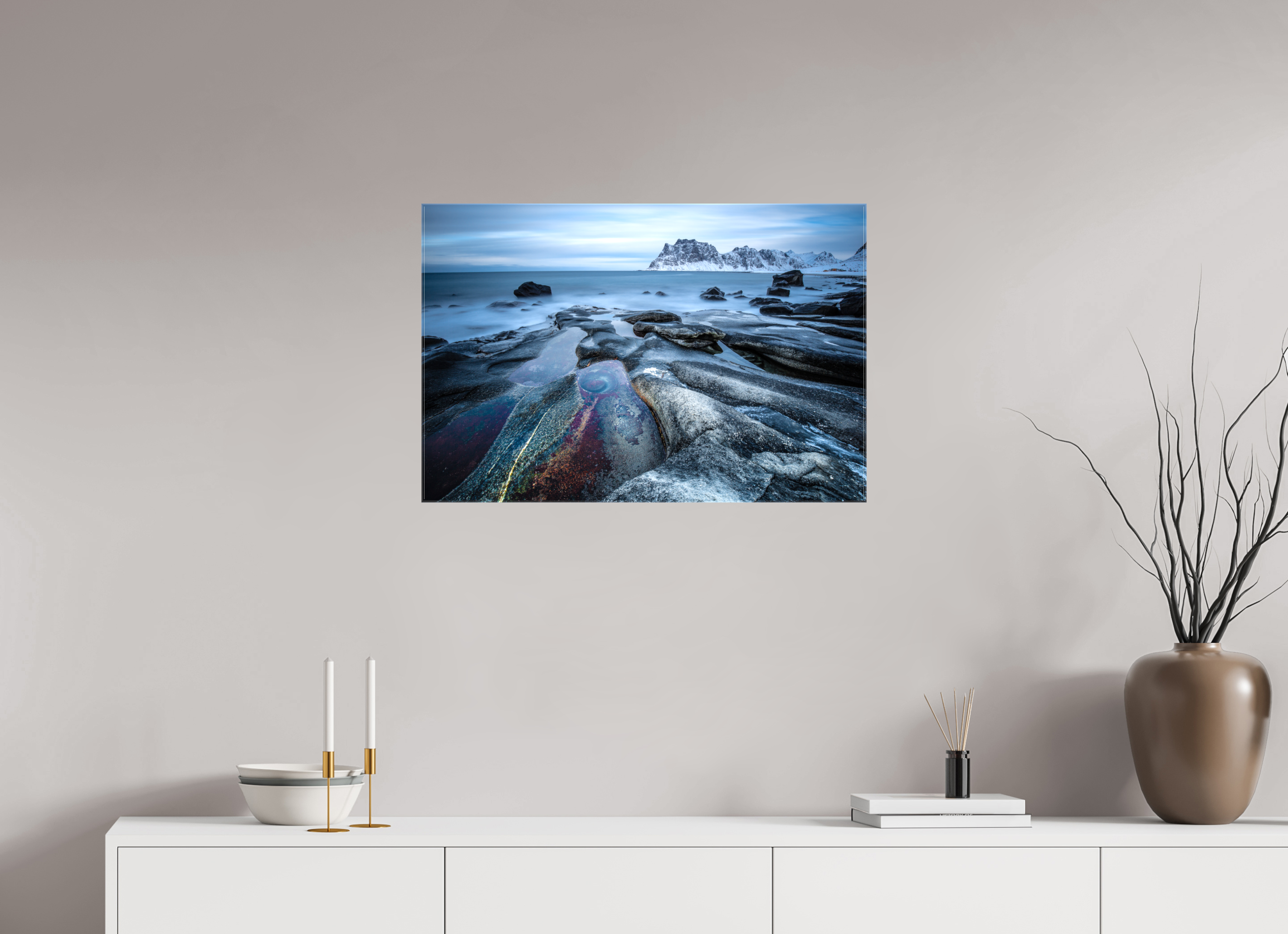 75 x 50 cm, Foto Leinwand glänzend Das Auge von Uttakleiv