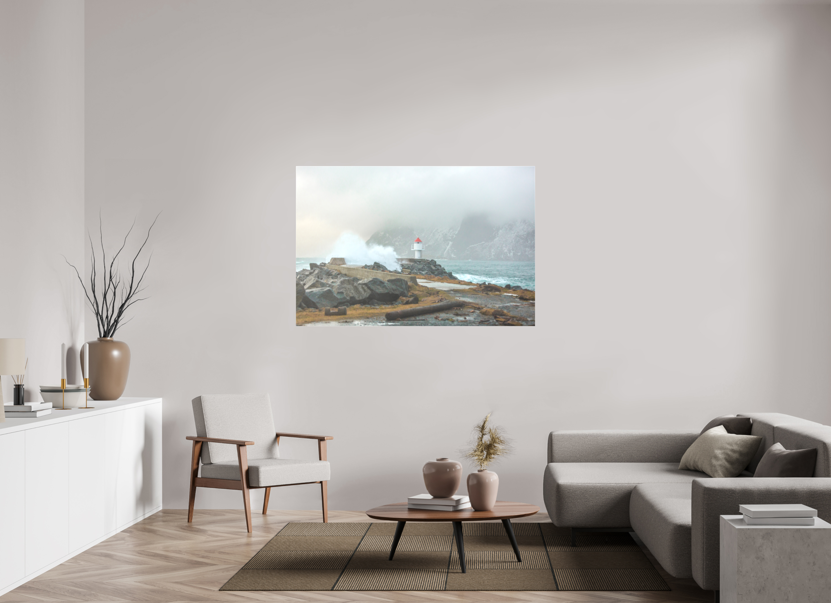 150 x 100 cm, Foto-Leinwand matt Kraft der Elemente – Norwegens Küste im Sturm