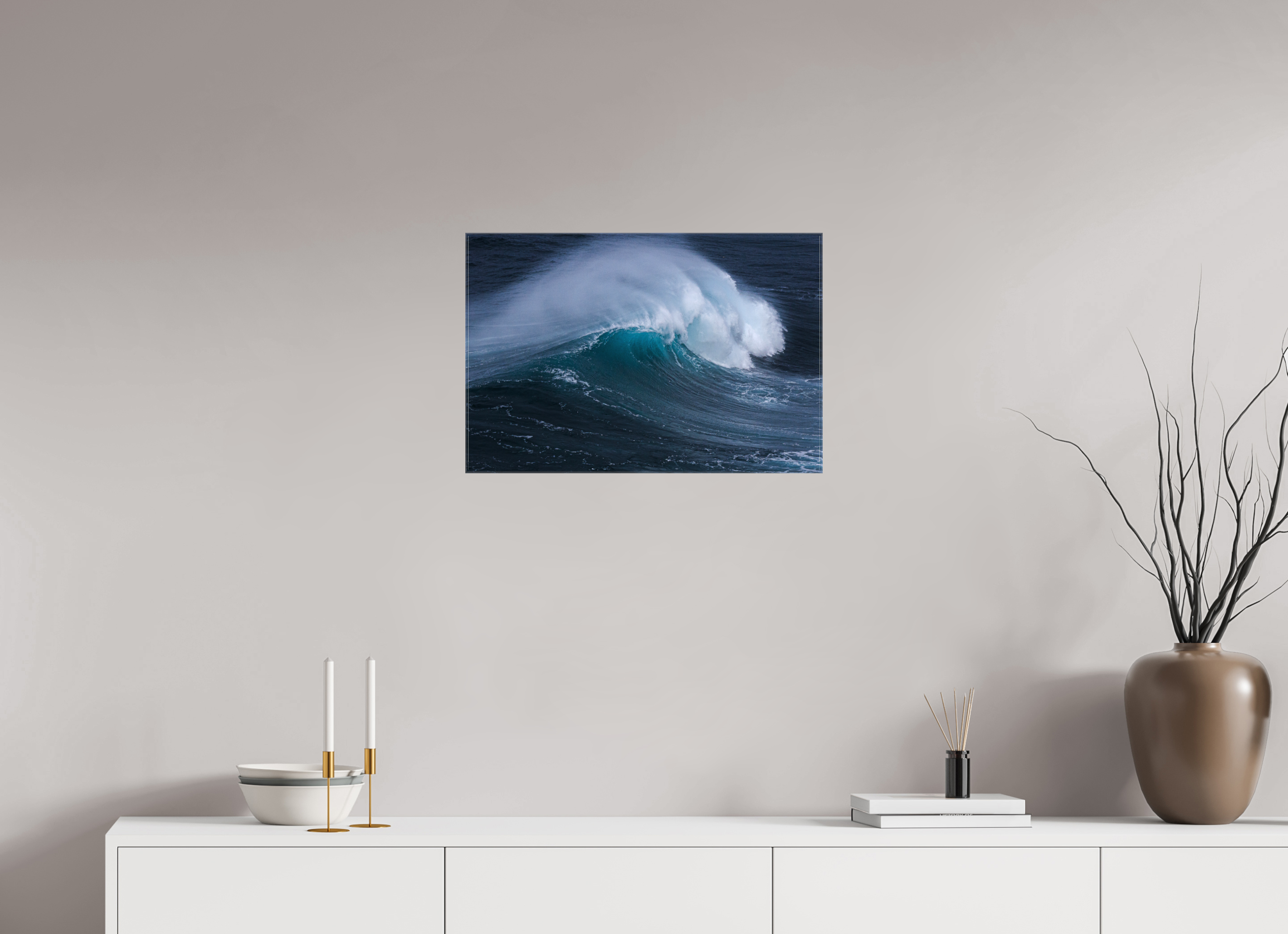 60 x 40 cm, Foto Leinwand glänzend Die Farbe des Meeres | Spektakuläre Wellen-Fotografie