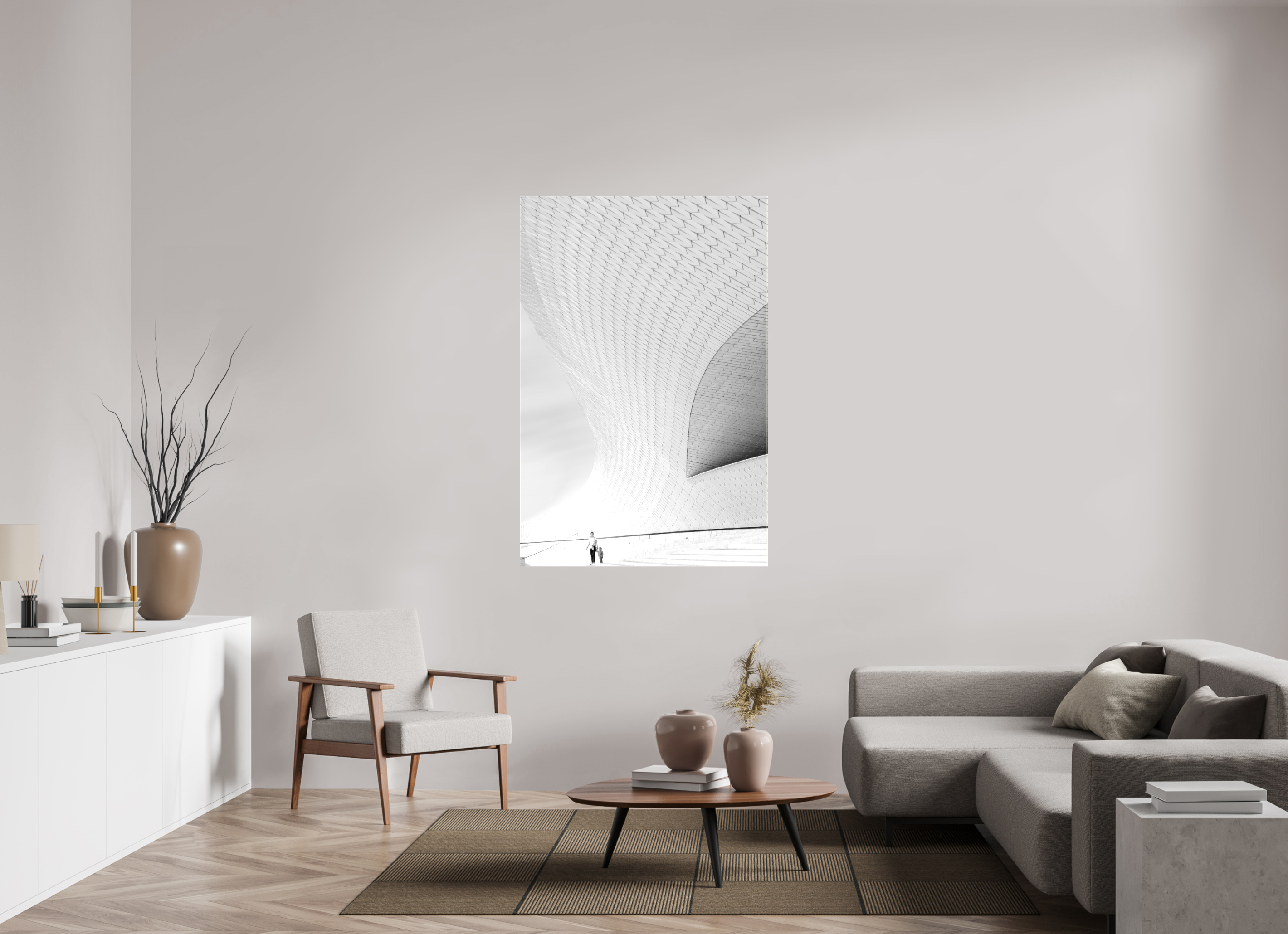 100 x 150 cm, Foto Leinwand glänzend Street-Fotografie MAAT Museum – S/W Kunst online kaufen