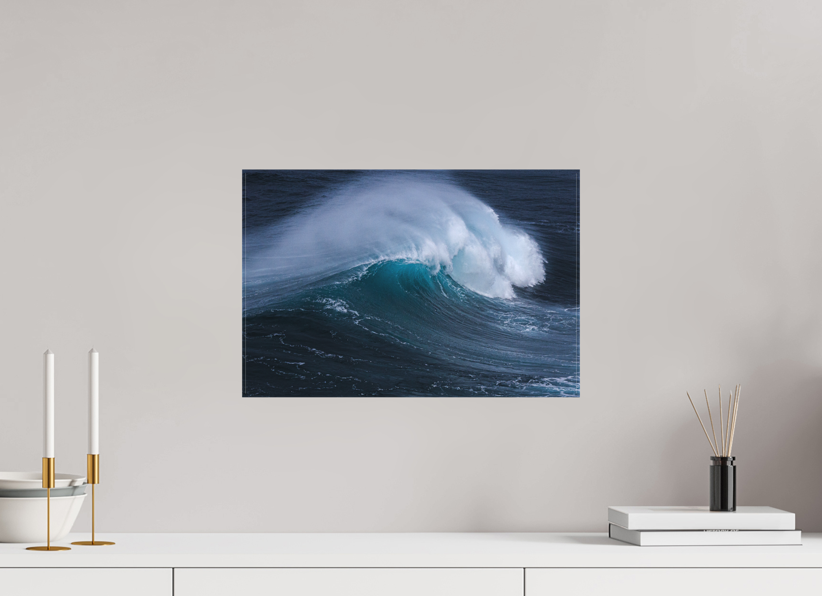 45 x 30 cm, Foto-Leinwand matt Die Farbe des Meeres | Spektakuläre Wellen-Fotografie