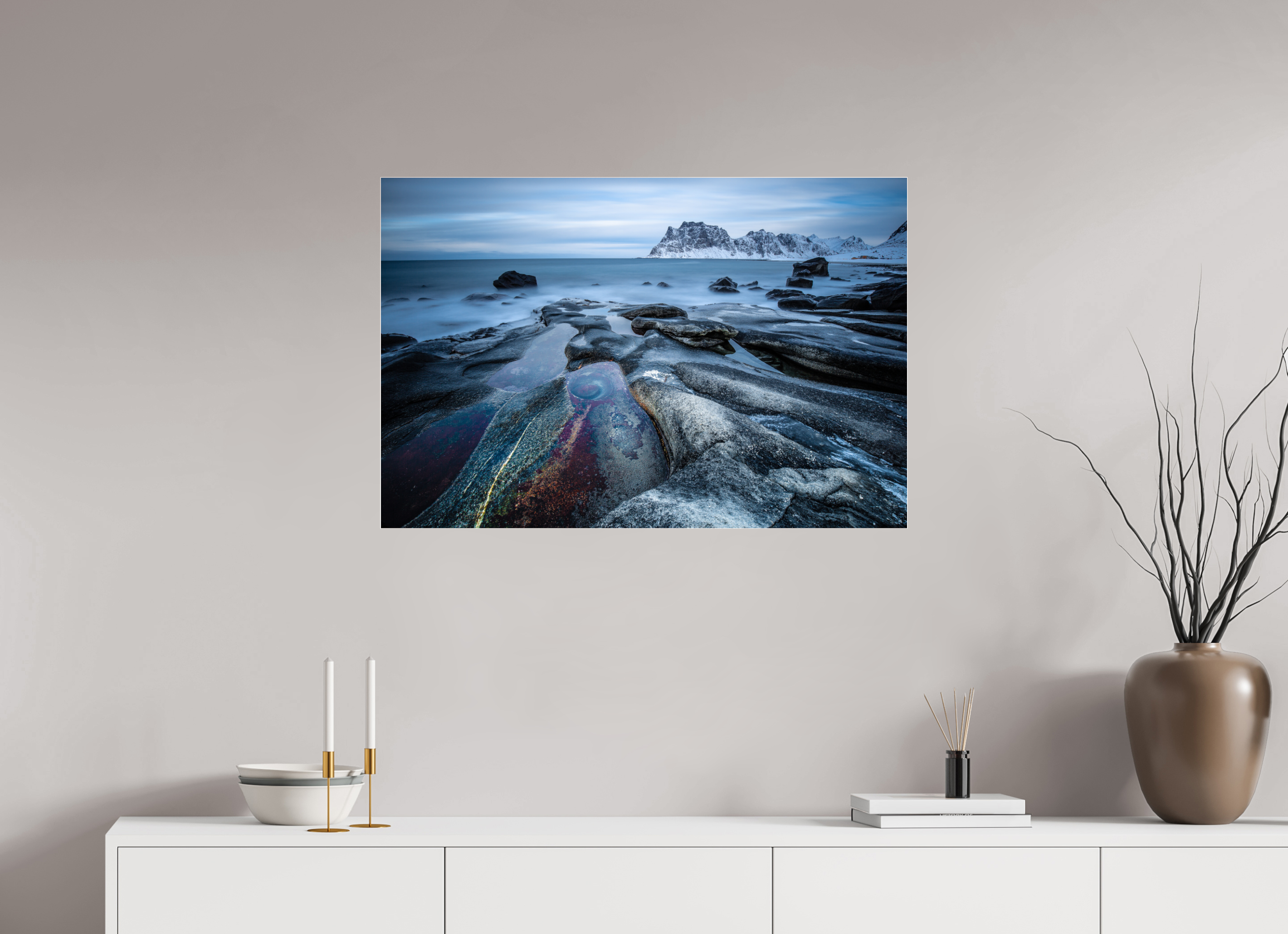 90 x 60 cm, Foto-Abzug Acrylglas 4 mm glänzend Das Auge von Uttakleiv