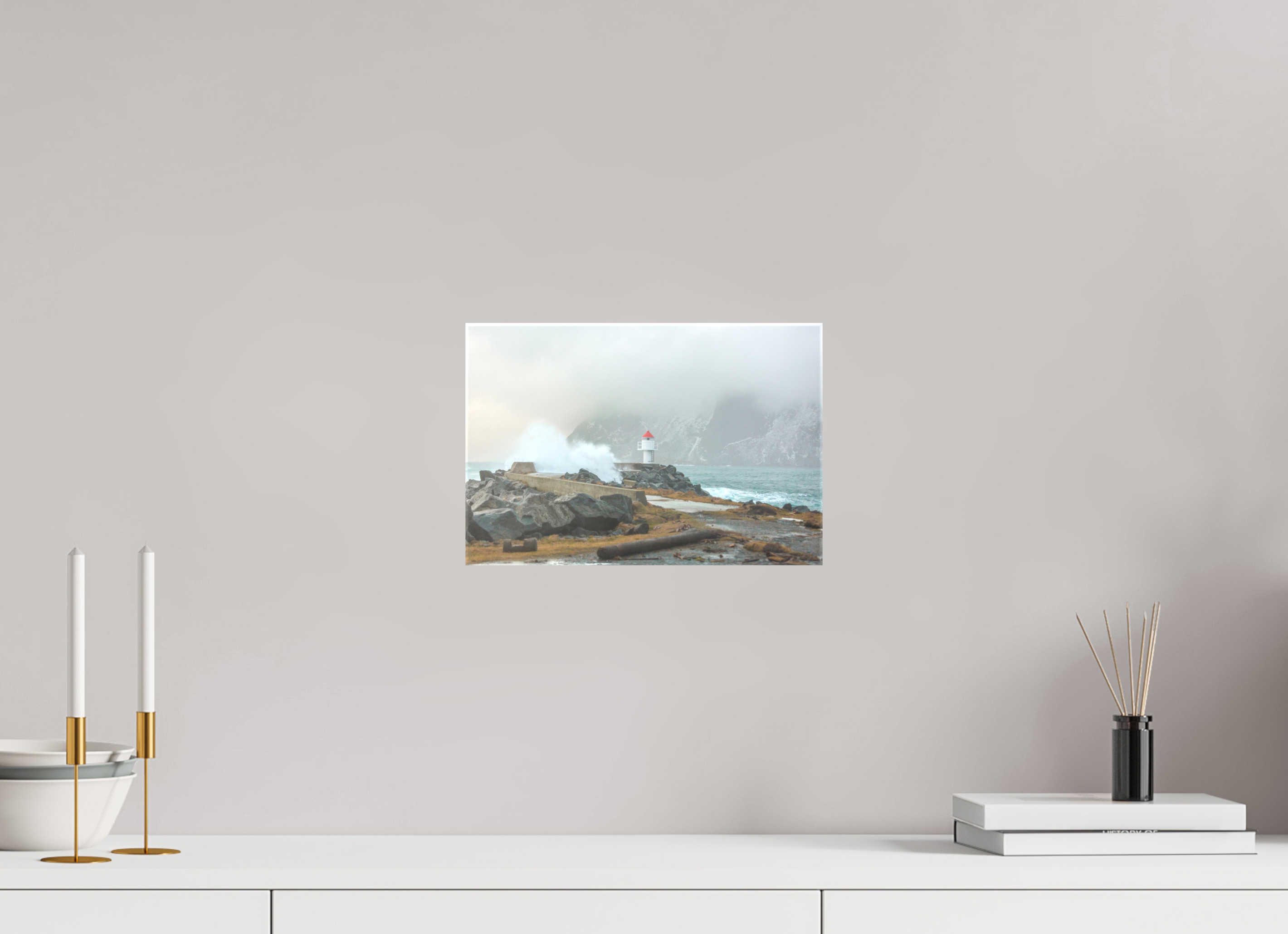 30 x 20 cm, Foto Leinwand glänzend Kraft der Elemente – Norwegens Küste im Sturm