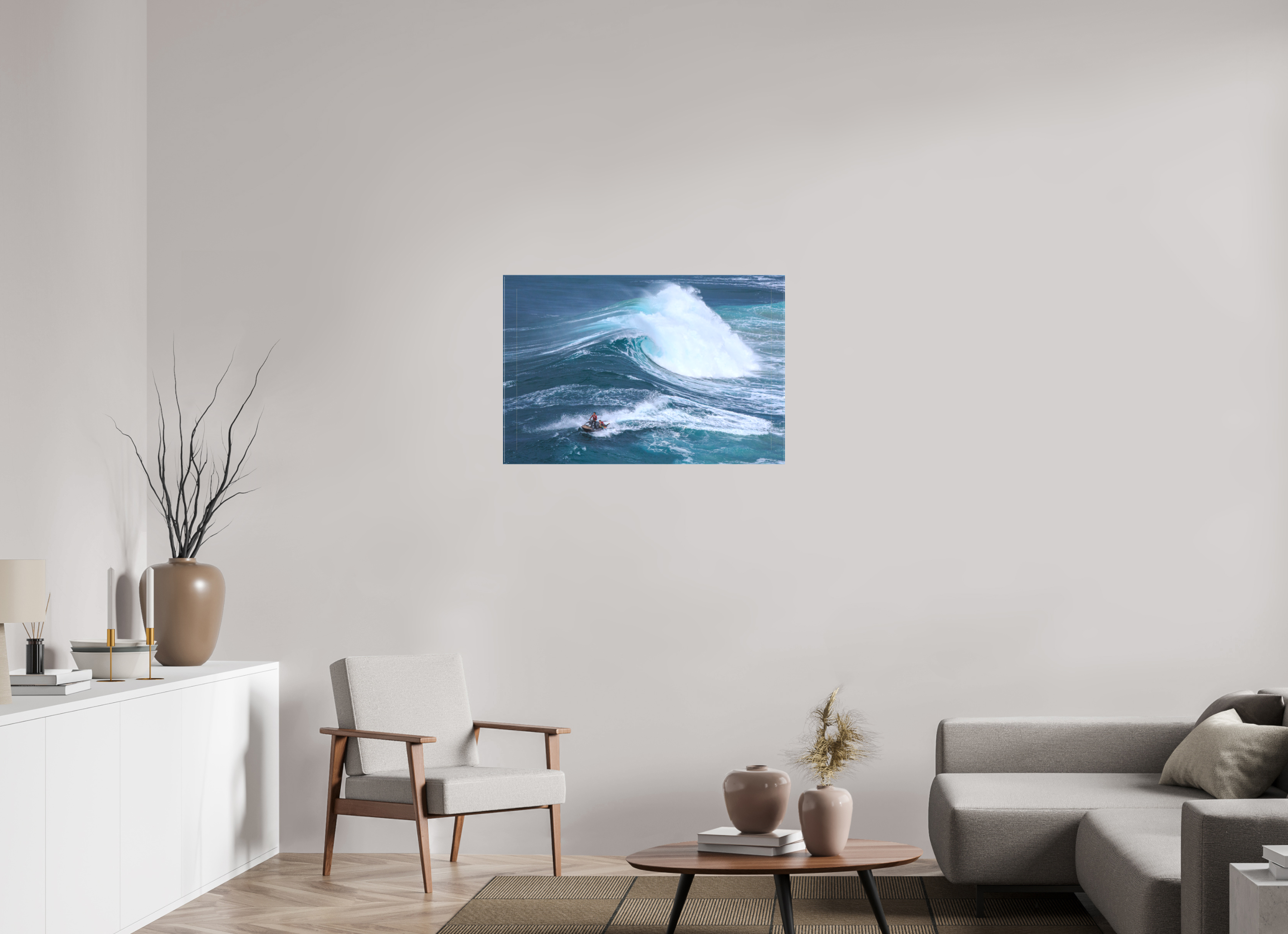 90 x 60 cm, Foto-Leinwand matt Fotoabzug & Leinwand Nazaré: Rettung aus den Big Waves