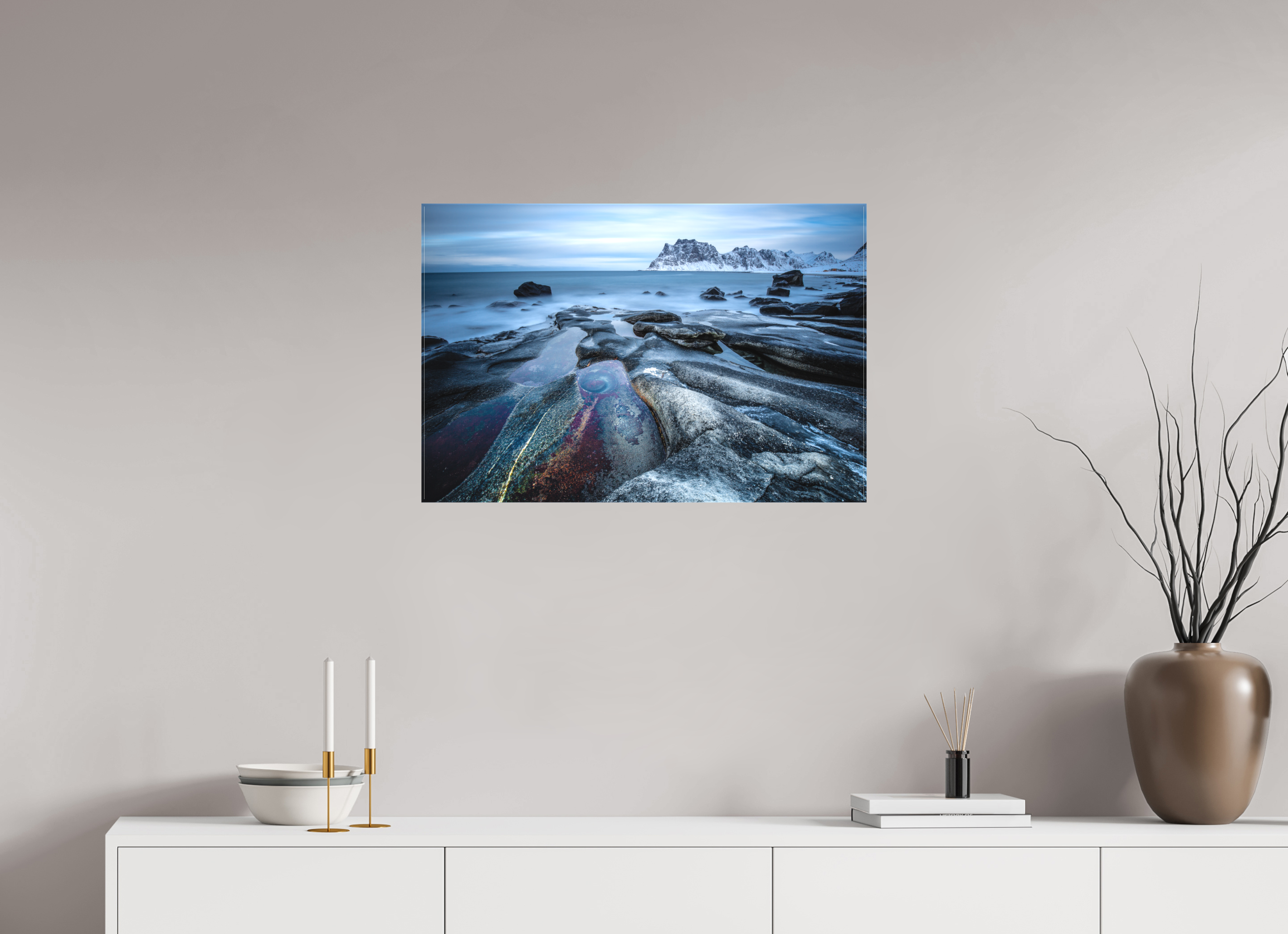 75 x 50 cm, Foto-Leinwand matt Das Auge von Uttakleiv