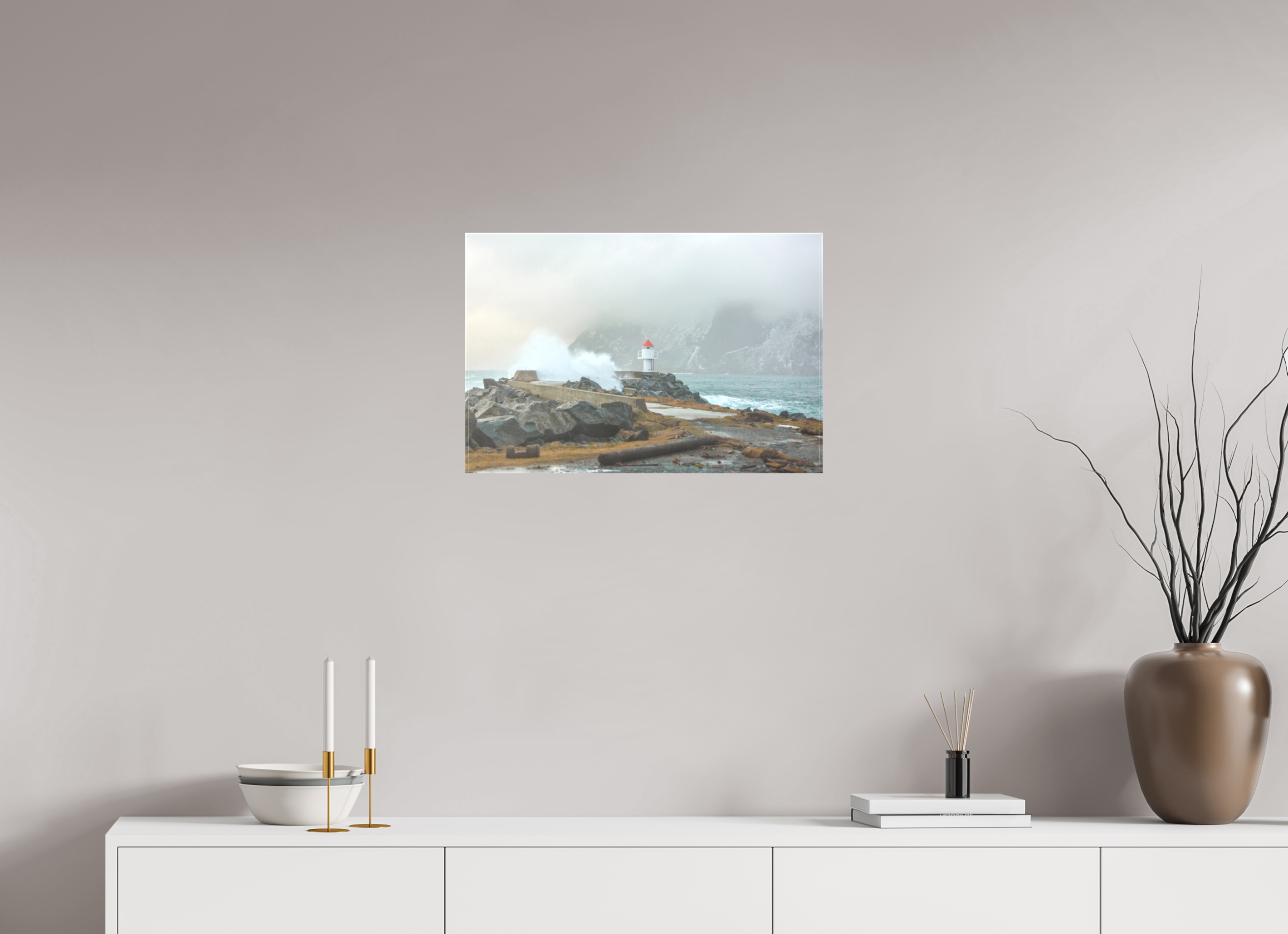 60 x 40 cm, Foto-Leinwand matt Kraft der Elemente – Norwegens Küste im Sturm