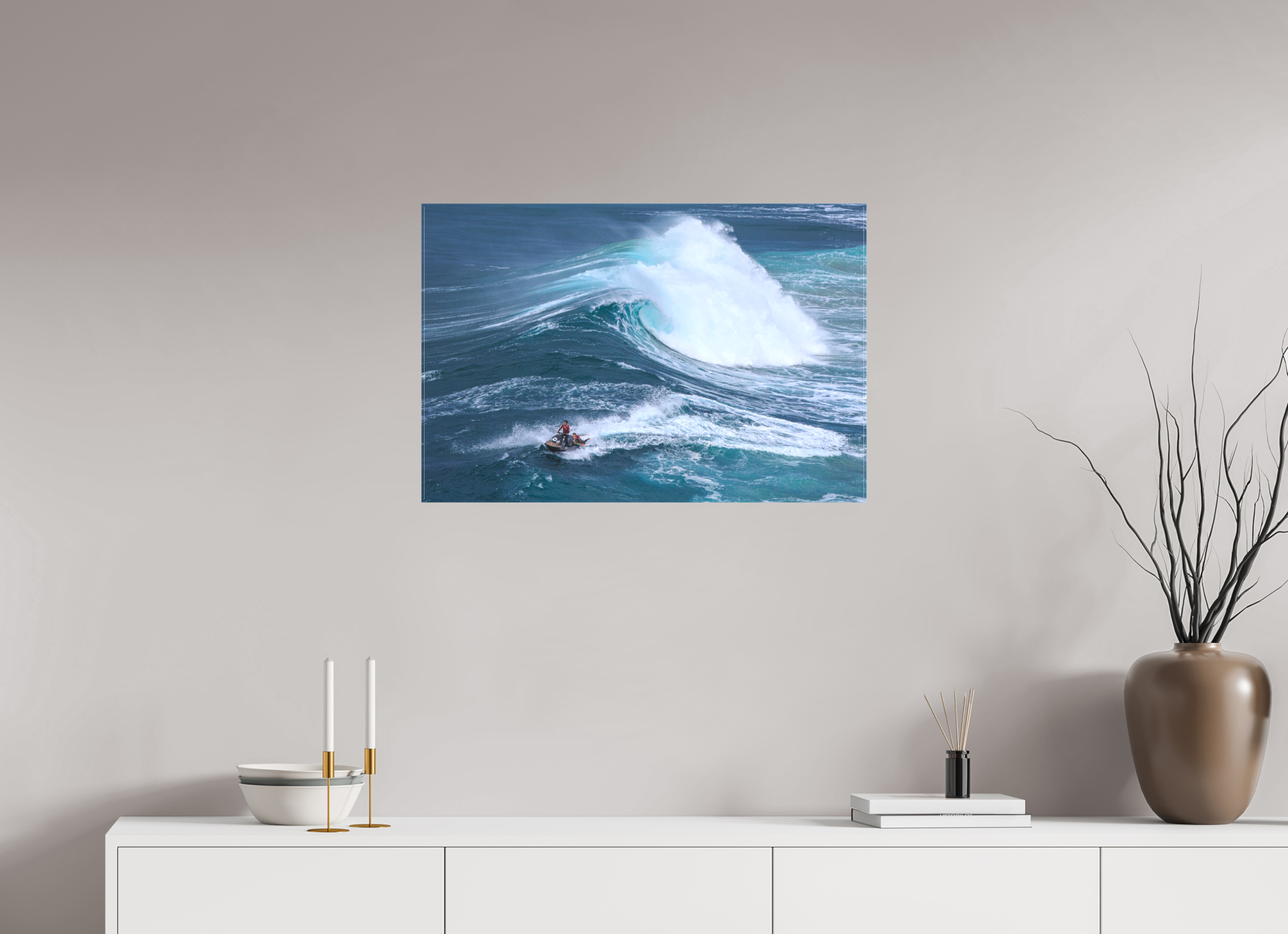 75 x 50 cm, Foto-Leinwand matt Fotoabzug & Leinwand Nazaré: Rettung aus den Big Waves