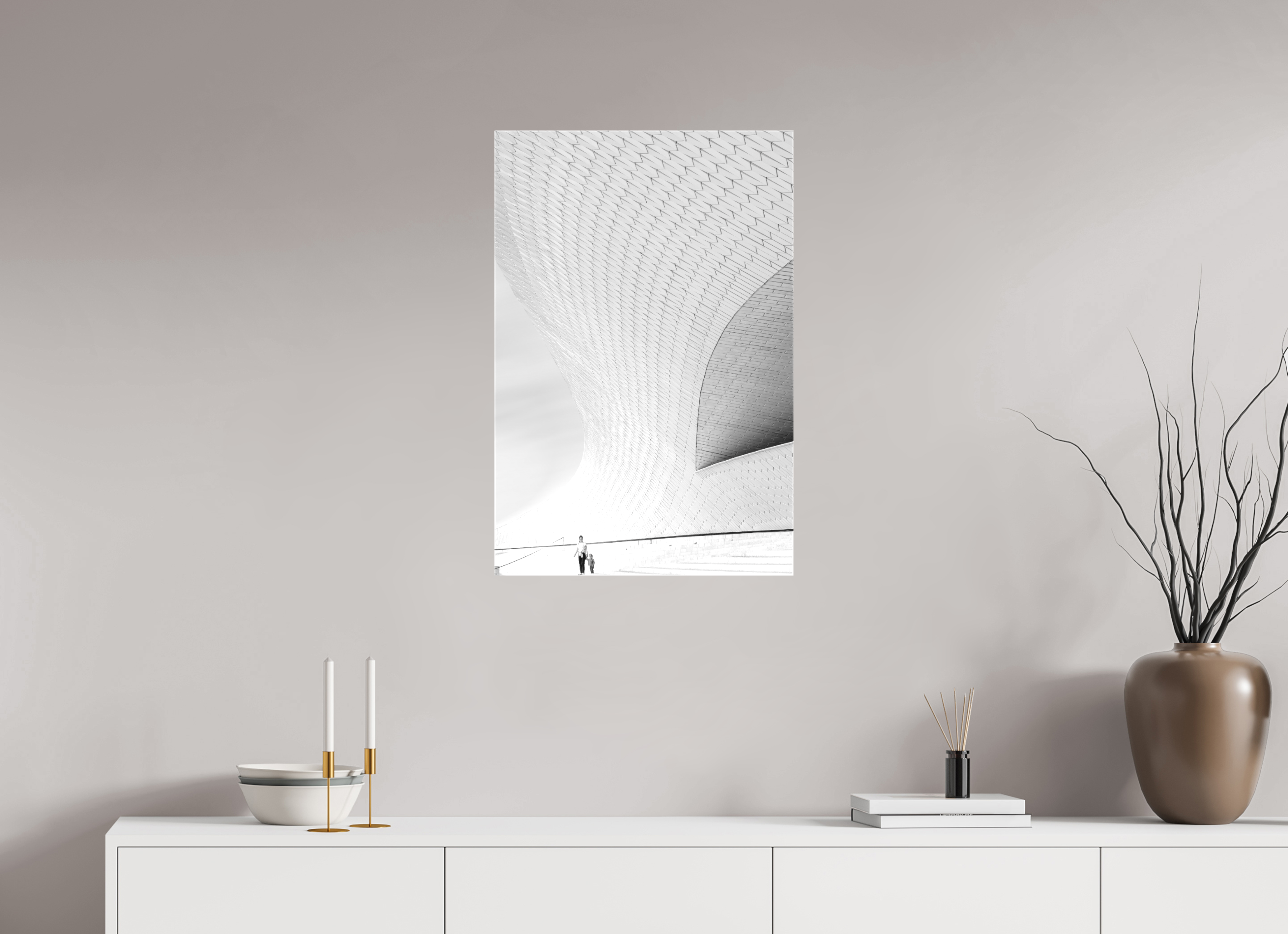 50 x 75 cm, Foto-Leinwand matt Street-Fotografie MAAT Museum – S/W Kunst online kaufen