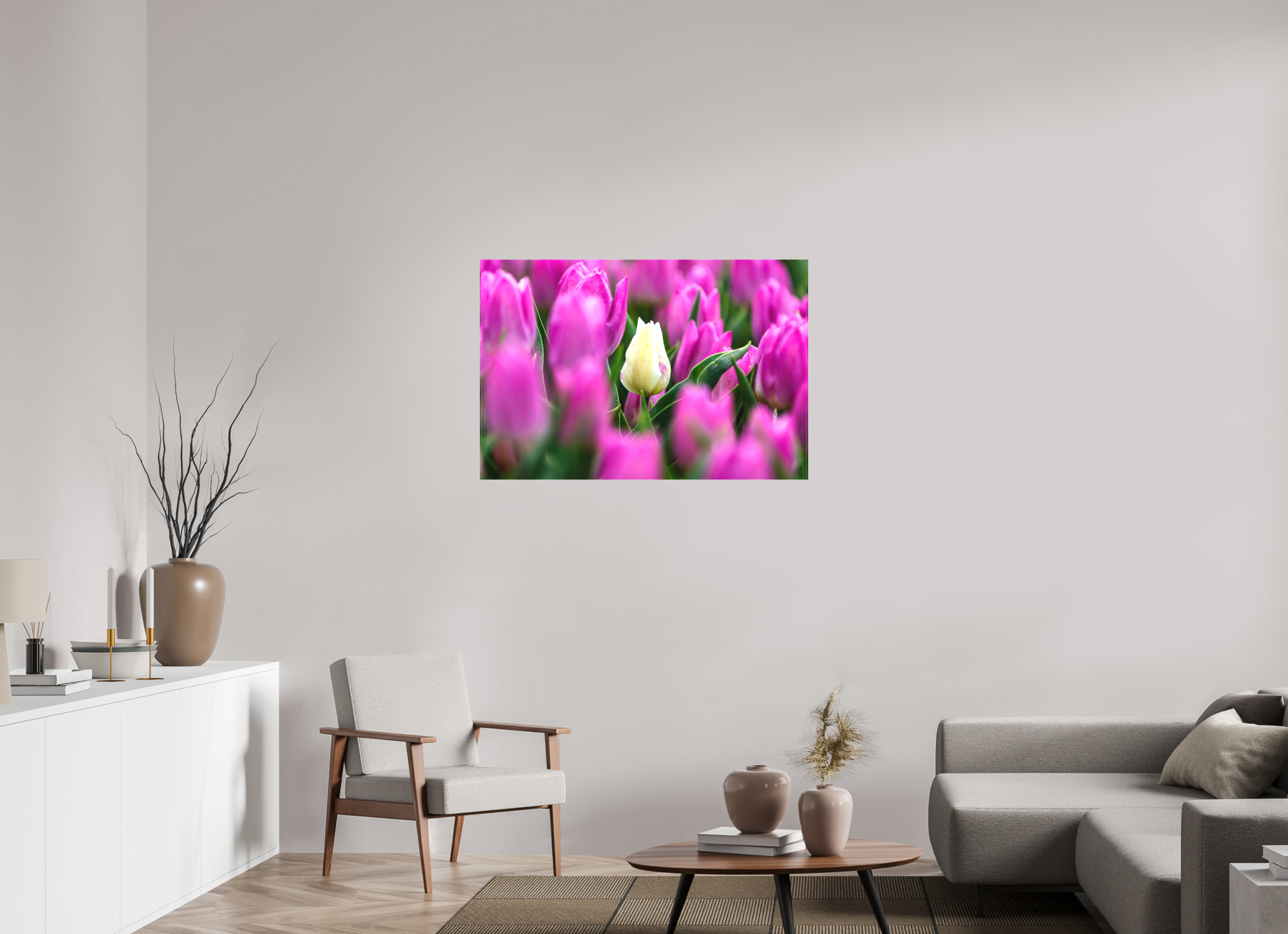 105 x 70 cm, Foto-Leinwand matt Der helle Moment in Violett