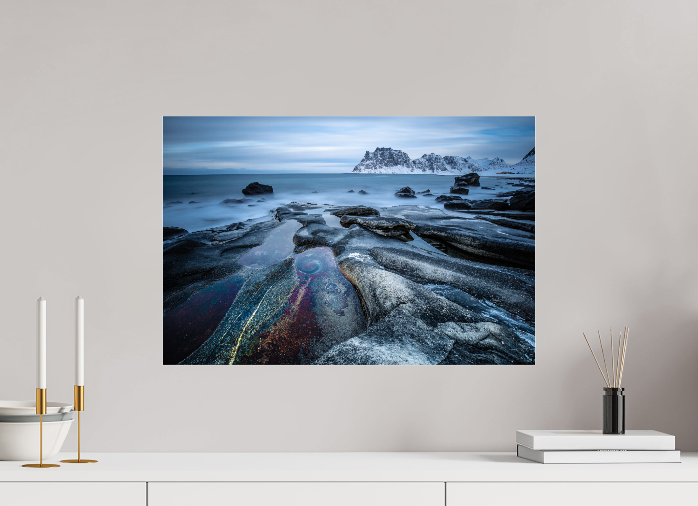 60 x 40 cm, Foto-Abzug Acrylglas 4 mm glänzend Das Auge von Uttakleiv