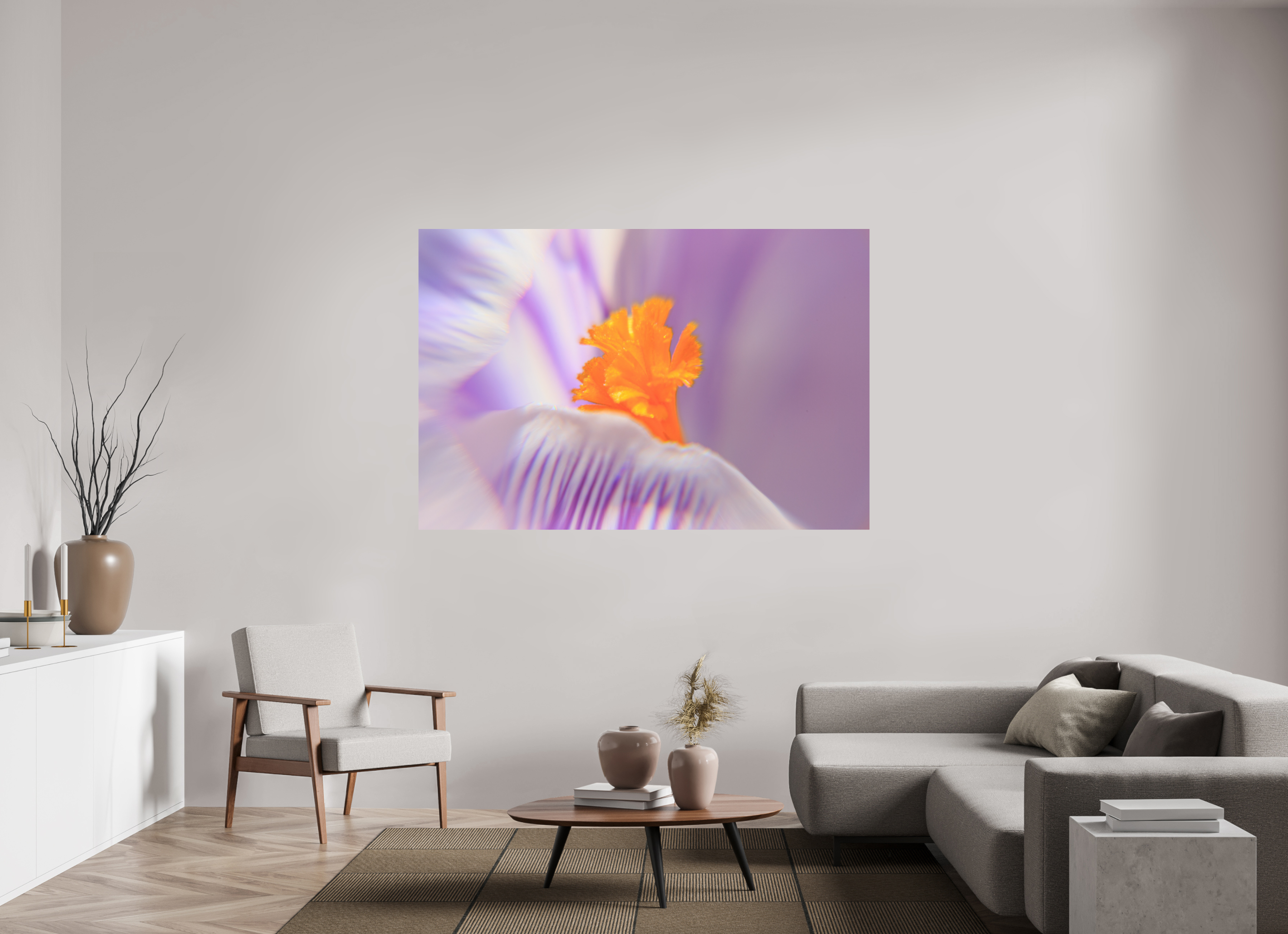 180 x 120 cm, Photo Print On Fuji Crystal DP II Das Herz des Krokus: Schärfe auf Lila