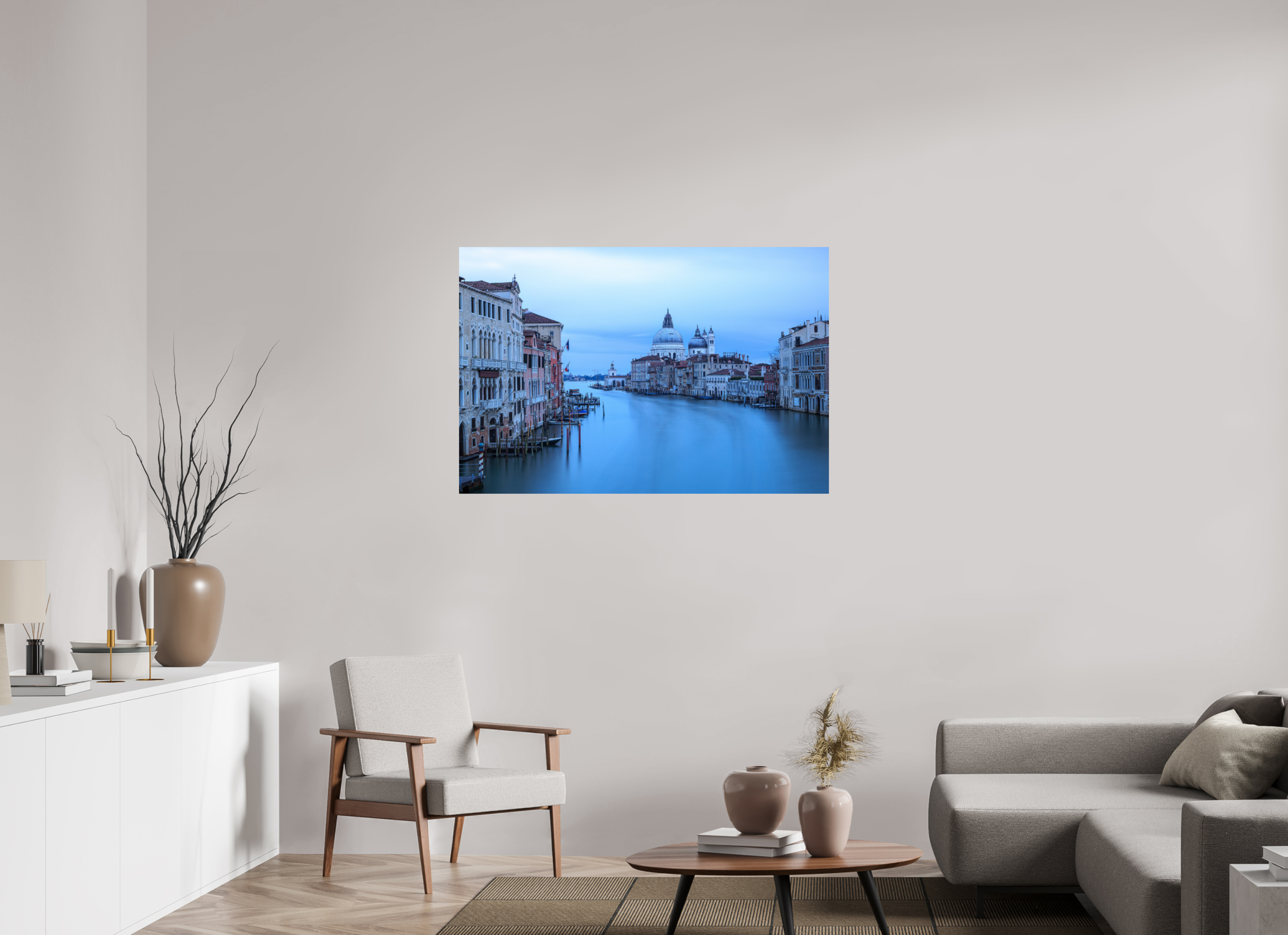 120 x 80 cm, Photo Print On Fuji Crystal DP II Venedig am Morgen: Der Blick von der Accademia Brücke