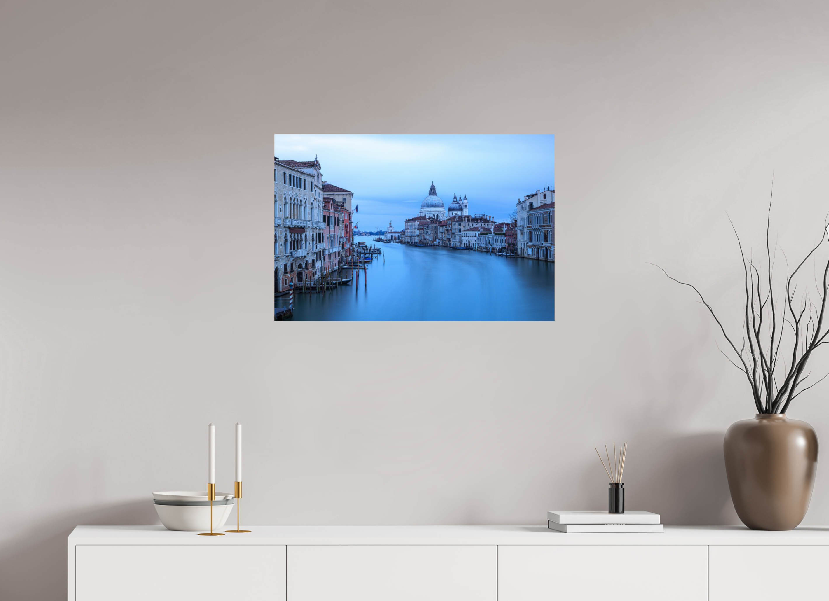 75 x 50 cm, Photo Print On Fuji Crystal DP II Venedig am Morgen: Der Blick von der Accademia Brücke