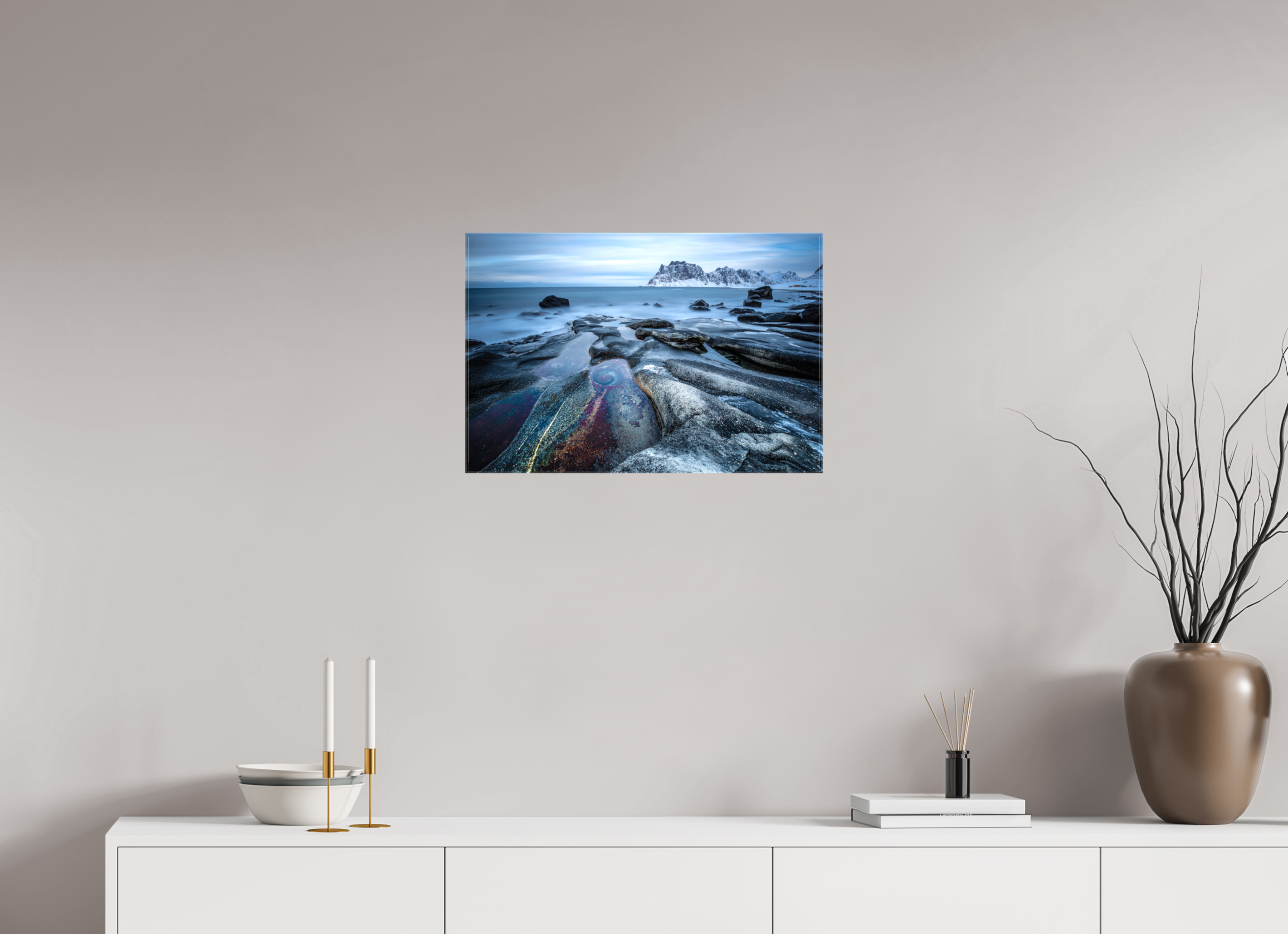 60 x 40 cm, Foto Leinwand glänzend Das Auge von Uttakleiv