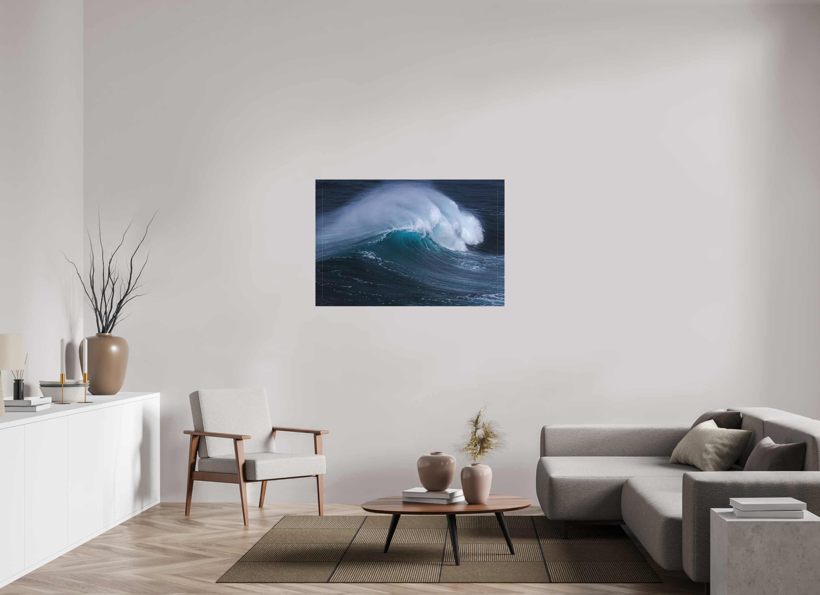120 x 80 cm, Foto-Leinwand matt Die Farbe des Meeres | Spektakuläre Wellen-Fotografie