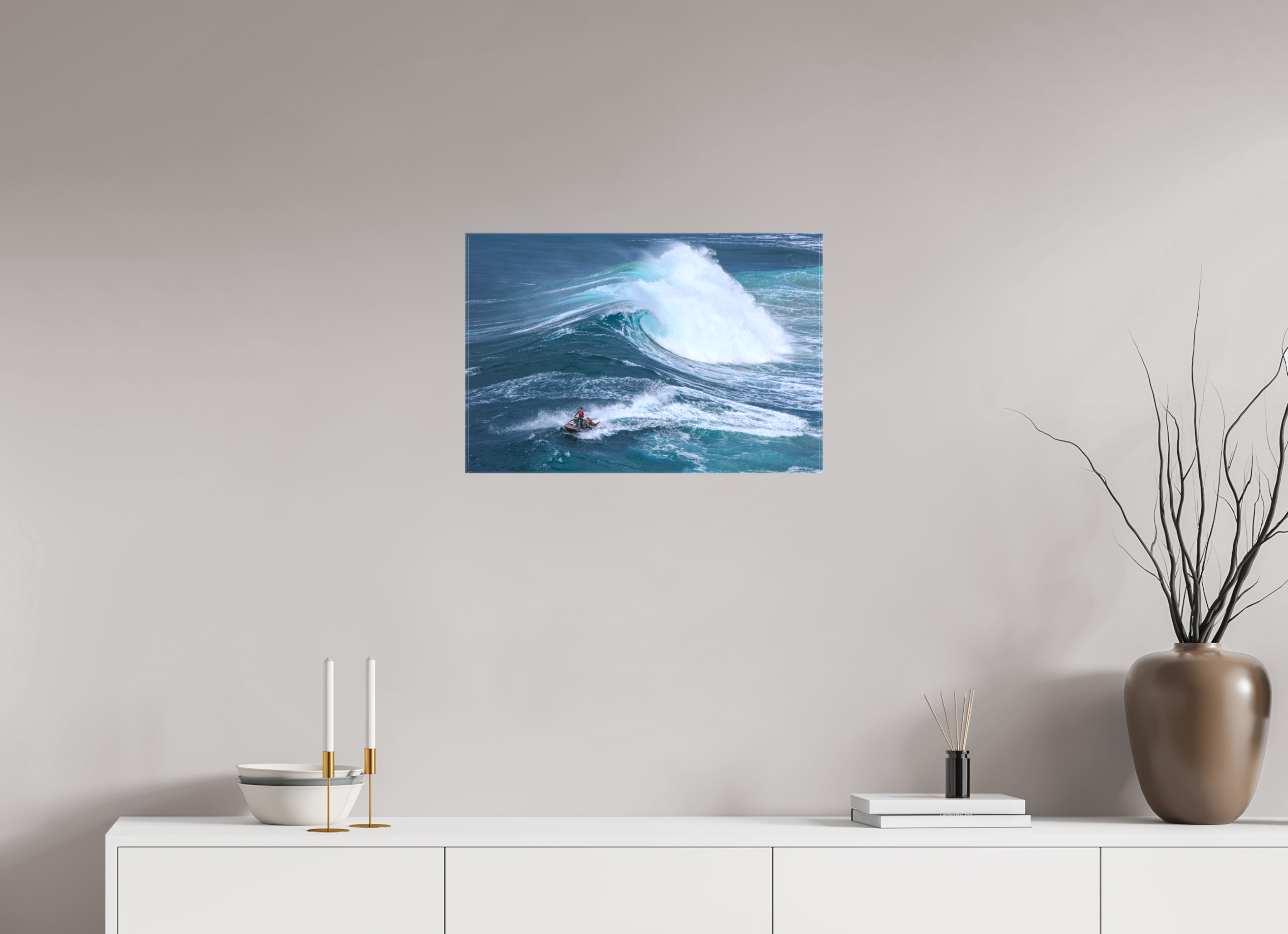60 x 40 cm, Foto Leinwand glänzend Fotoabzug & Leinwand Nazaré: Rettung aus den Big Waves