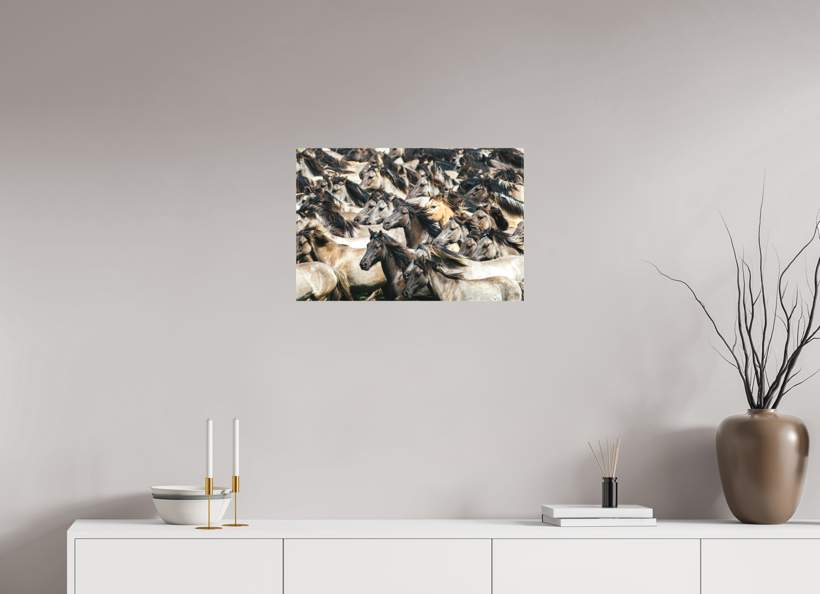 60 x 40 cm, Foto-Leinwand matt Wildpferde