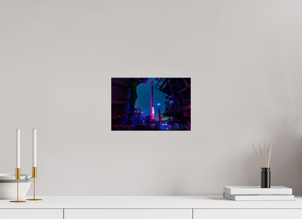 30 x 20 cm, Photo Print On Fuji Crystal DP II Illuminierter Schornstein im Landschaftspark Duisburg