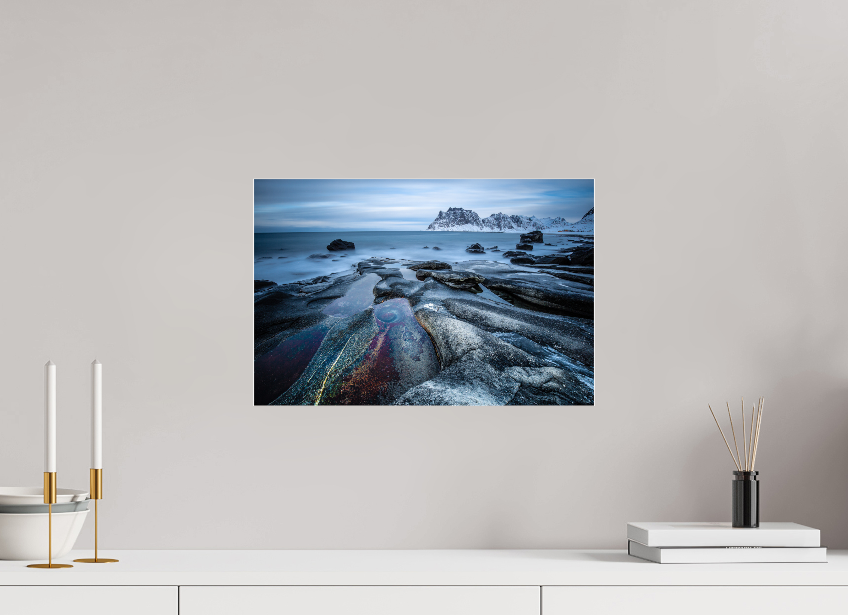 45 x 30 cm, Foto-Abzug Acrylglas 4 mm glänzend Das Auge von Uttakleiv