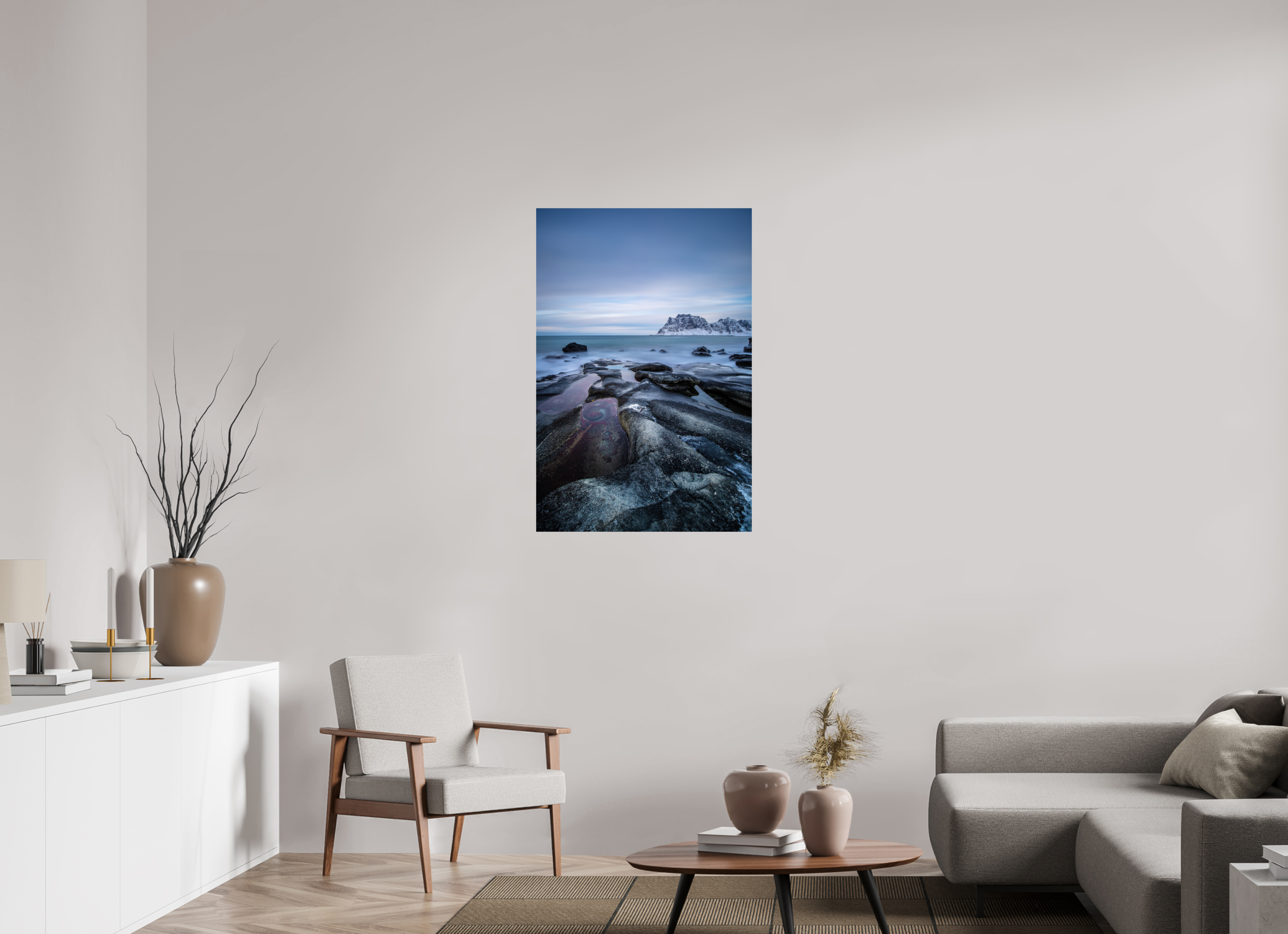 70 x 105 cm, Photo Print On Fuji Crystal DP II Mystisches Uttakleiv – Das Auge im Winterfels