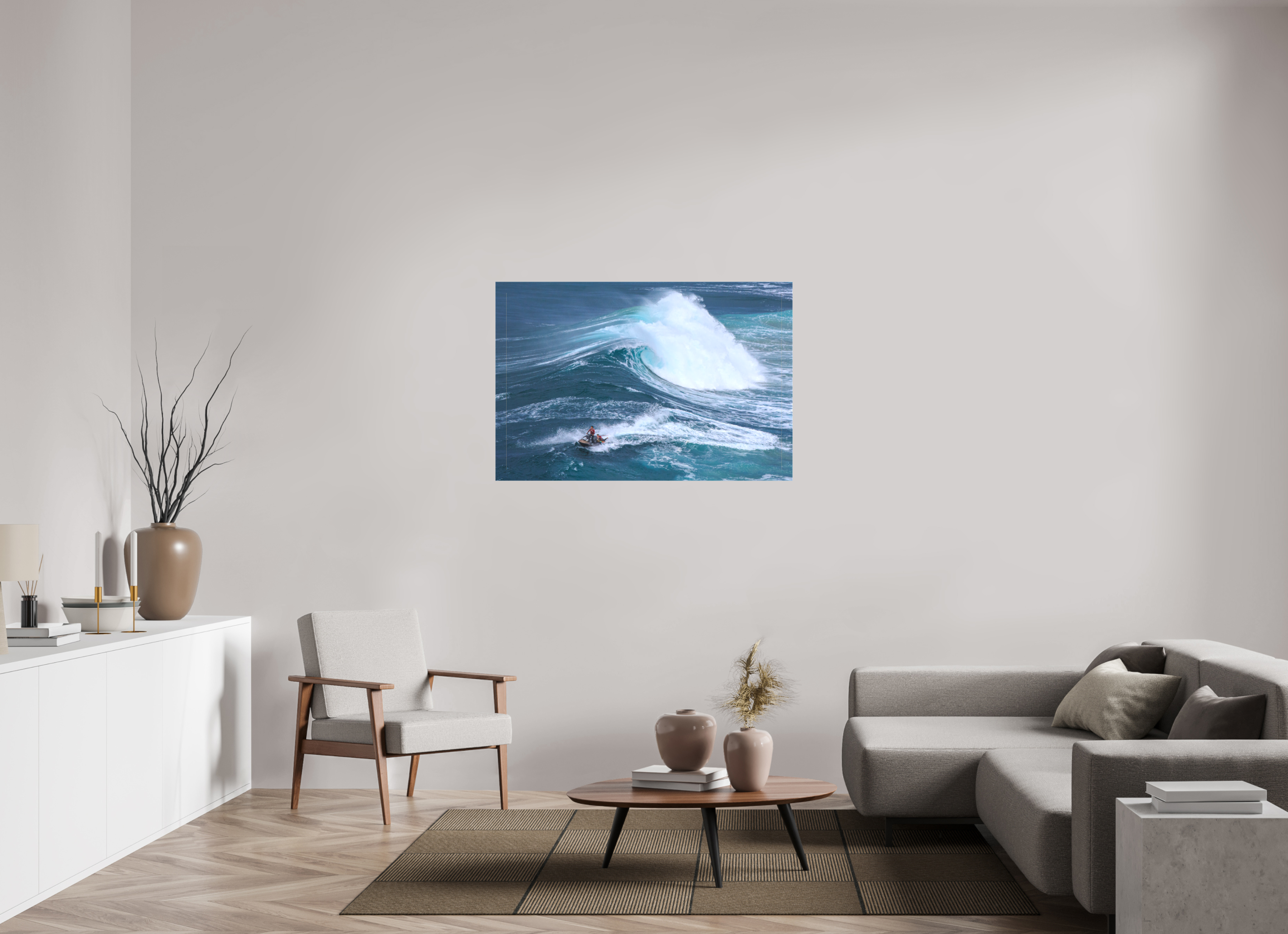 120 x 80 cm, Foto-Leinwand matt Fotoabzug & Leinwand Nazaré: Rettung aus den Big Waves