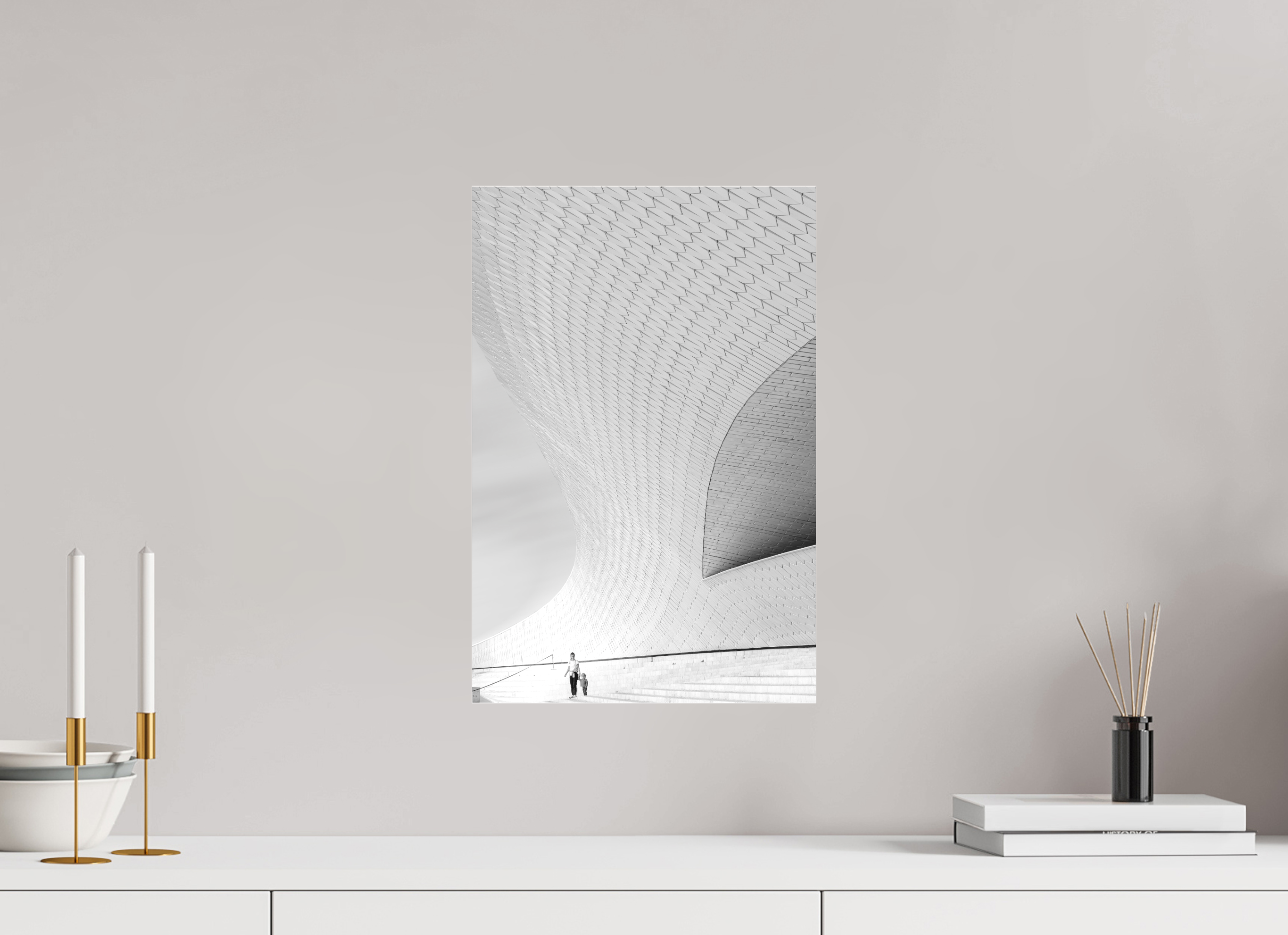 30 x 45 cm, Foto-Abzug hinter Acrylglas 3 mm matt Street-Fotografie MAAT Museum – S/W Kunst online kaufen