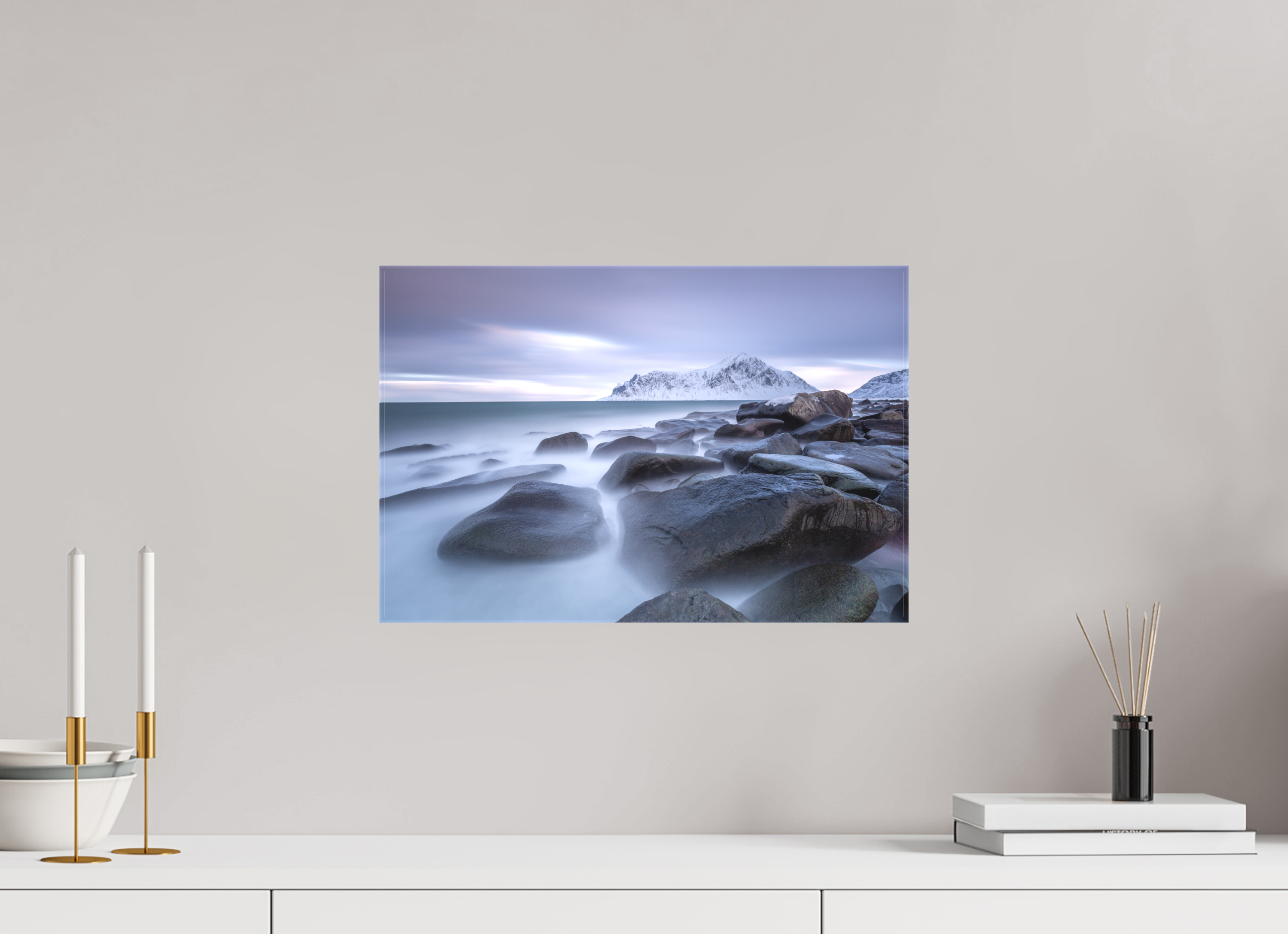45 x 30 cm, Foto-Leinwand matt Nordische Stille im sanften Morgenlicht