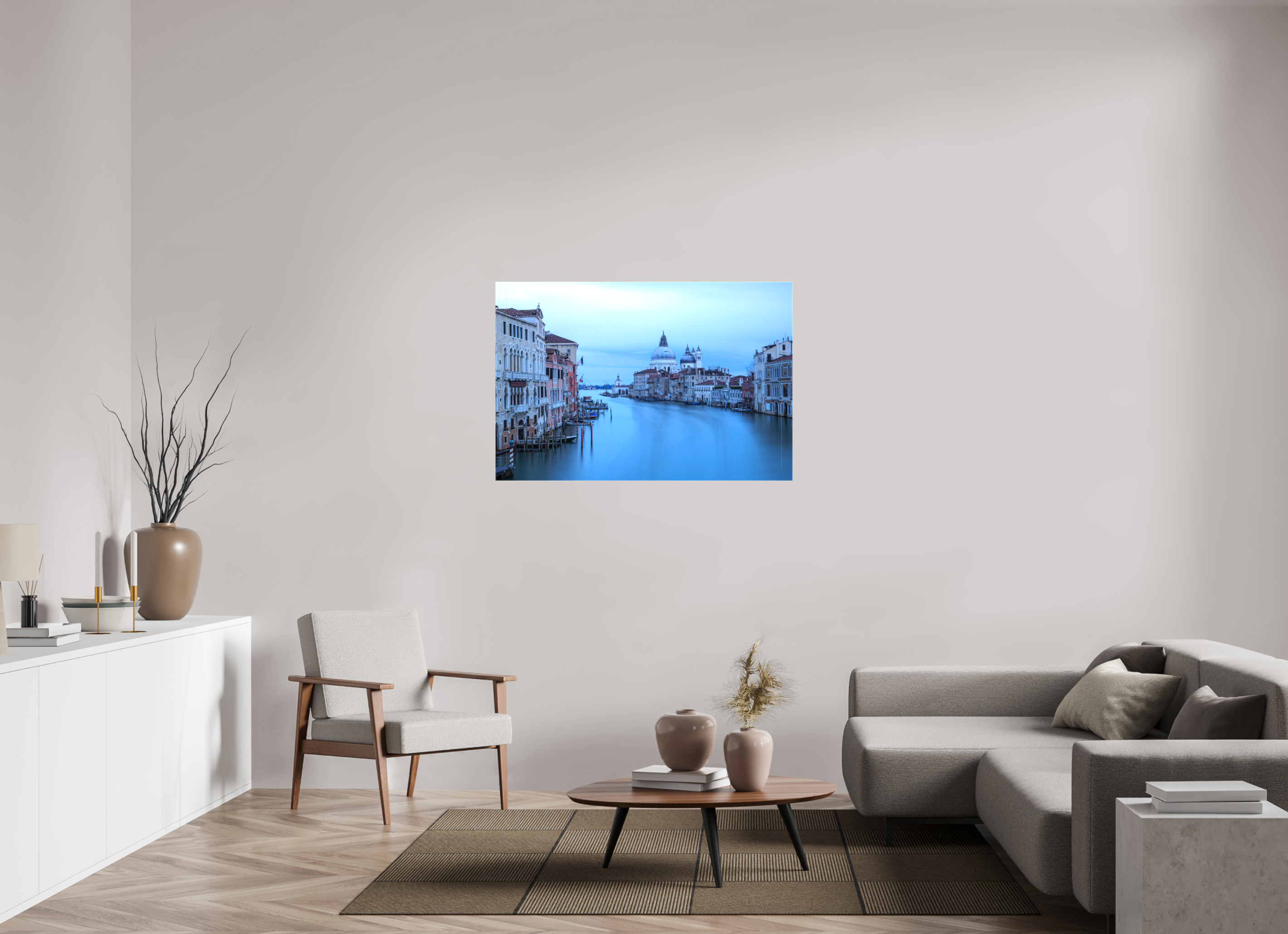 120 x 80 cm, Foto Leinwand glänzend Venedig am Morgen: Der Blick von der Accademia Brücke