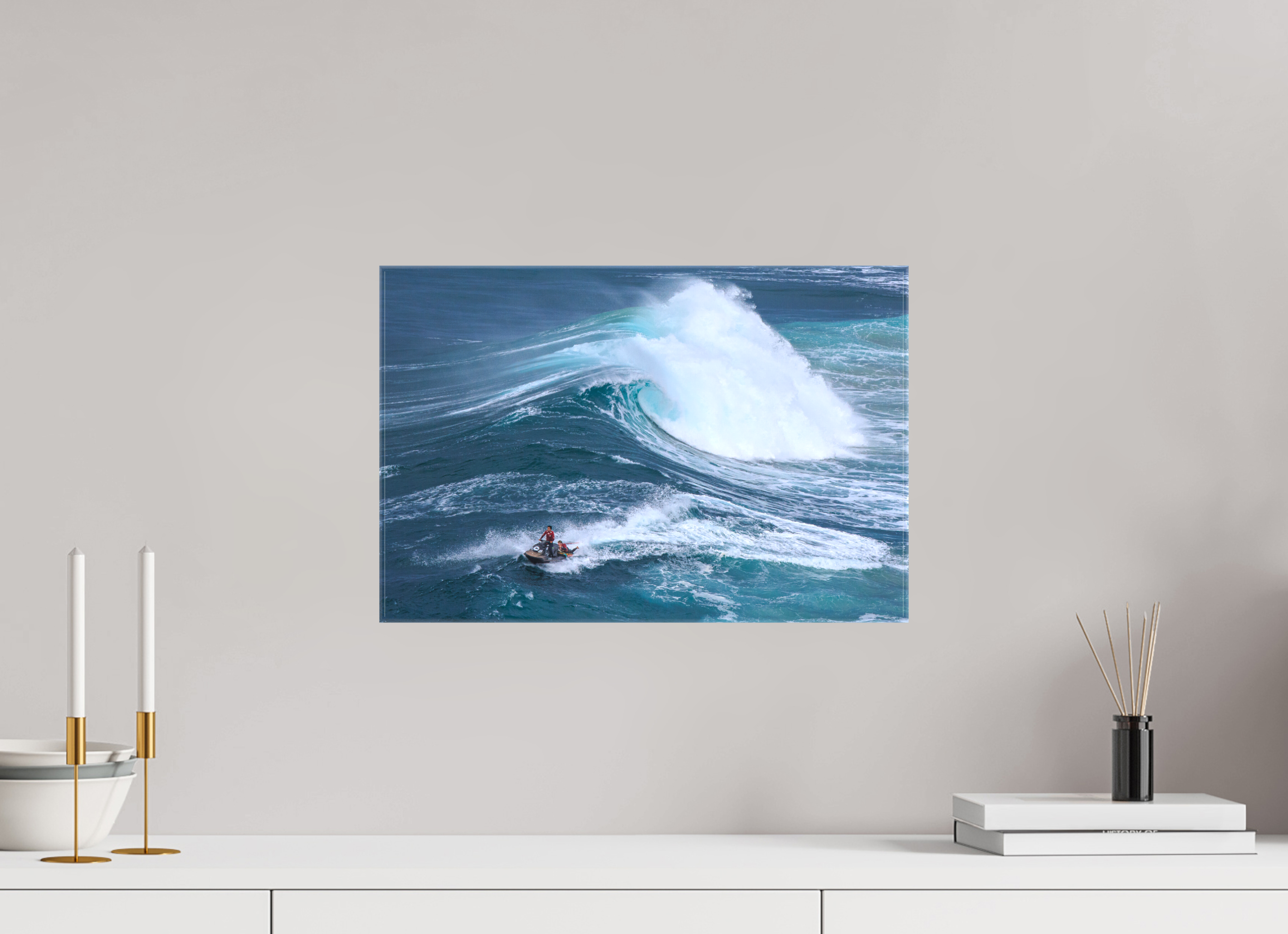 45 x 30 cm, Foto Leinwand glänzend Fotoabzug & Leinwand Nazaré: Rettung aus den Big Waves