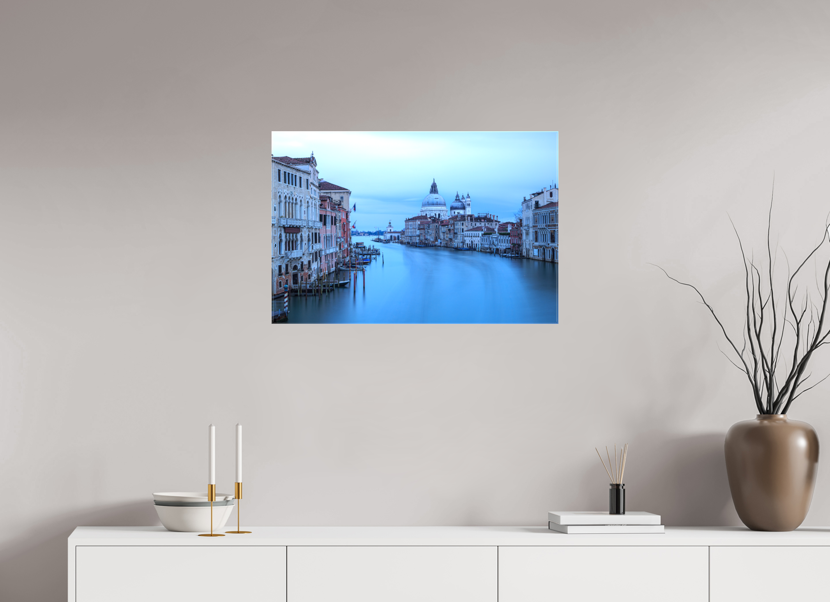 75 x 50 cm, Foto Leinwand glänzend Venedig am Morgen: Der Blick von der Accademia Brücke