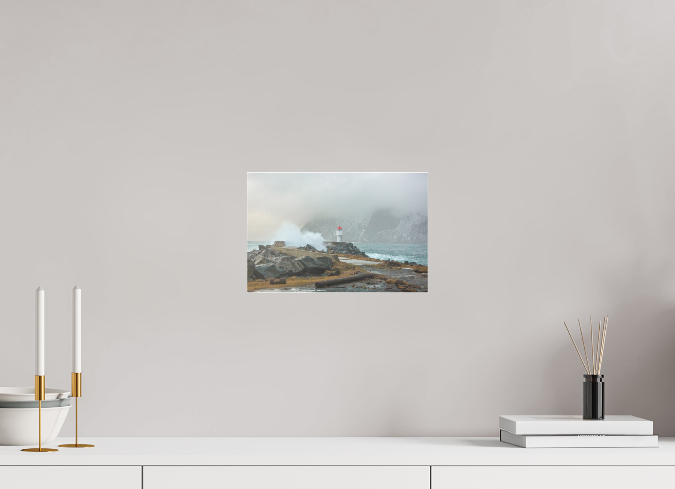 30 x 20 cm, Foto-Abzug Acrylglas 4 mm glänzend Kraft der Elemente – Norwegens Küste im Sturm